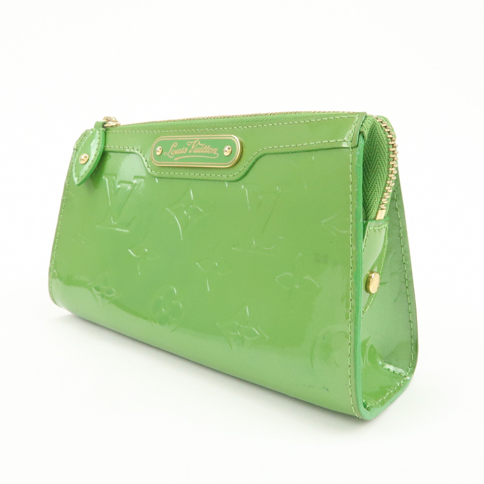 Louis Vuitton Monogram Vernis Trousse Cosmetic Pouch Green M93649