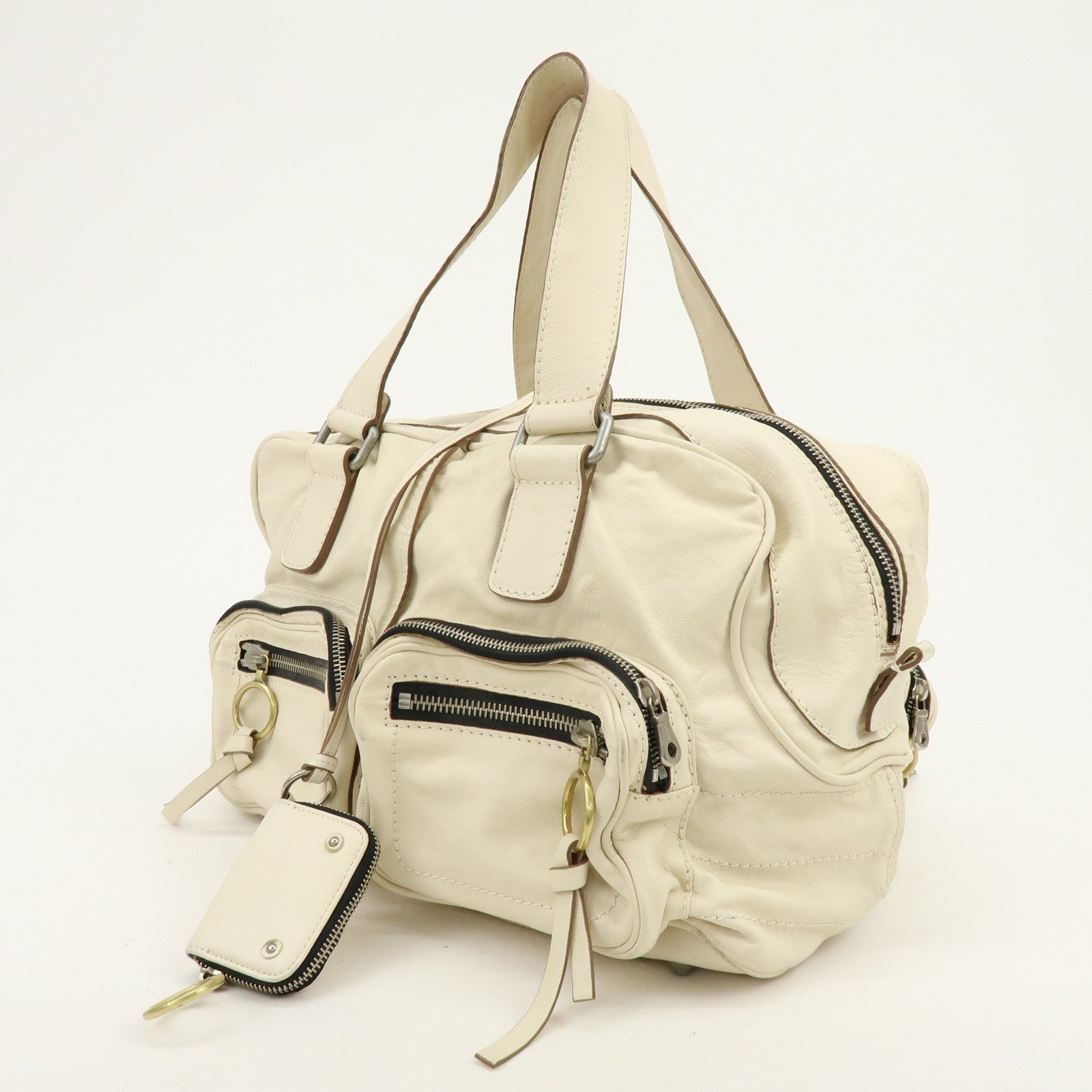 Chloe Betty Leather Shoulder Bag Satchel Bag Ivory