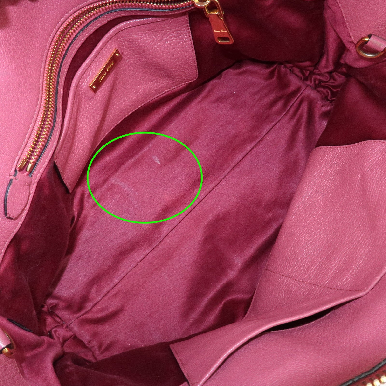 MIU MIU Logo Madras Leather 2WAY Bag Hand Bag Shoulder Bag RN1016