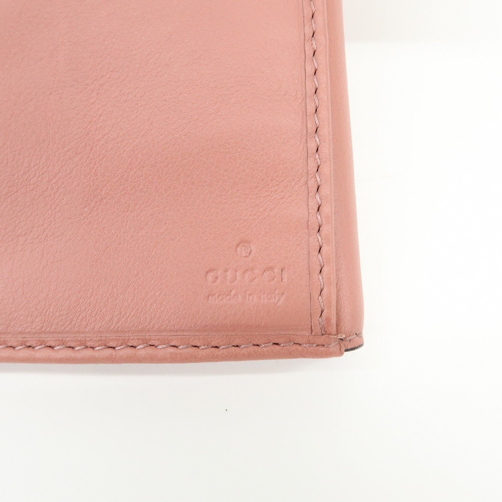 GUCCI Lovely Heart GG Canvas Leather Bi-fold Long Wallet 203550