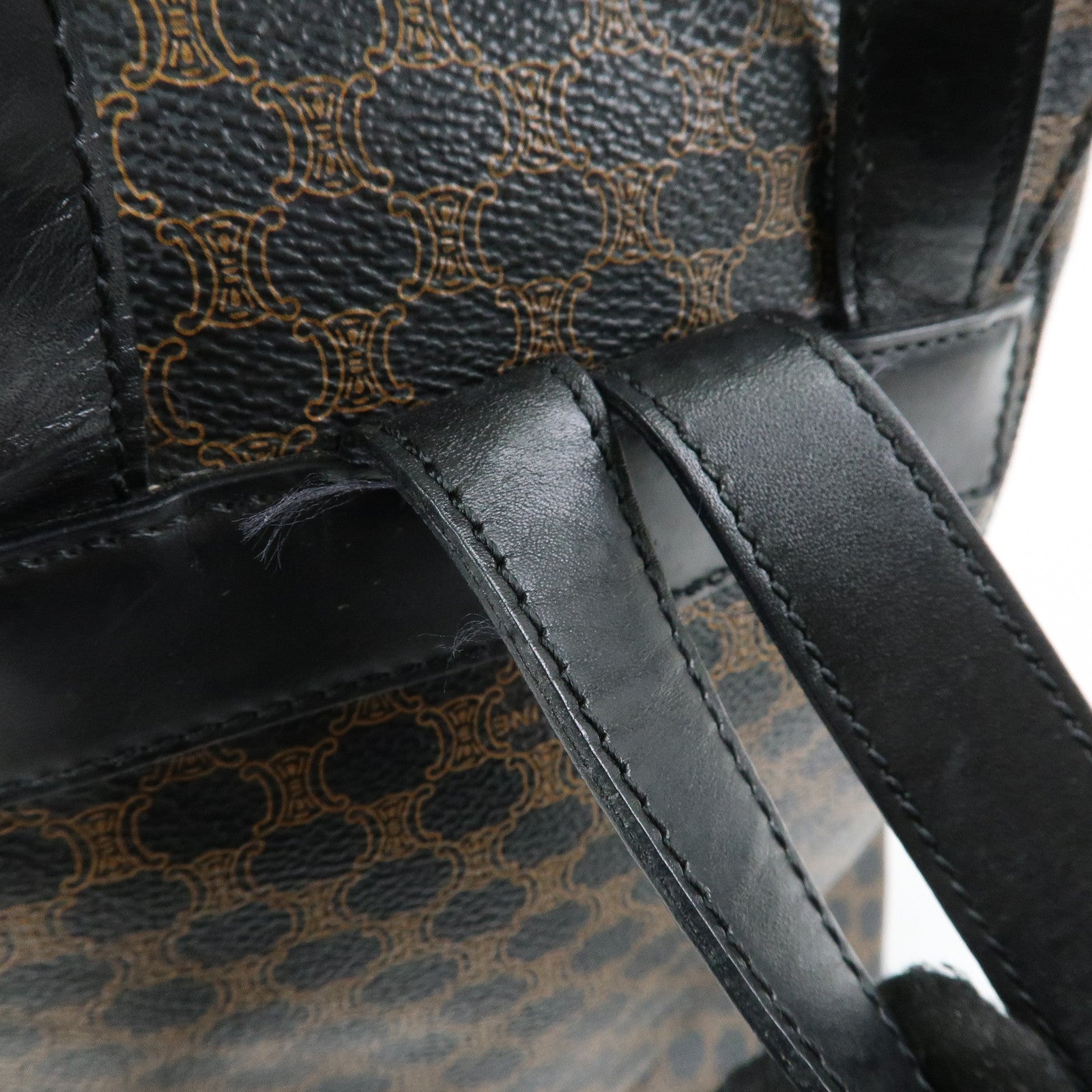 CELINE Macadam PVC Leather Backpack Black Brown