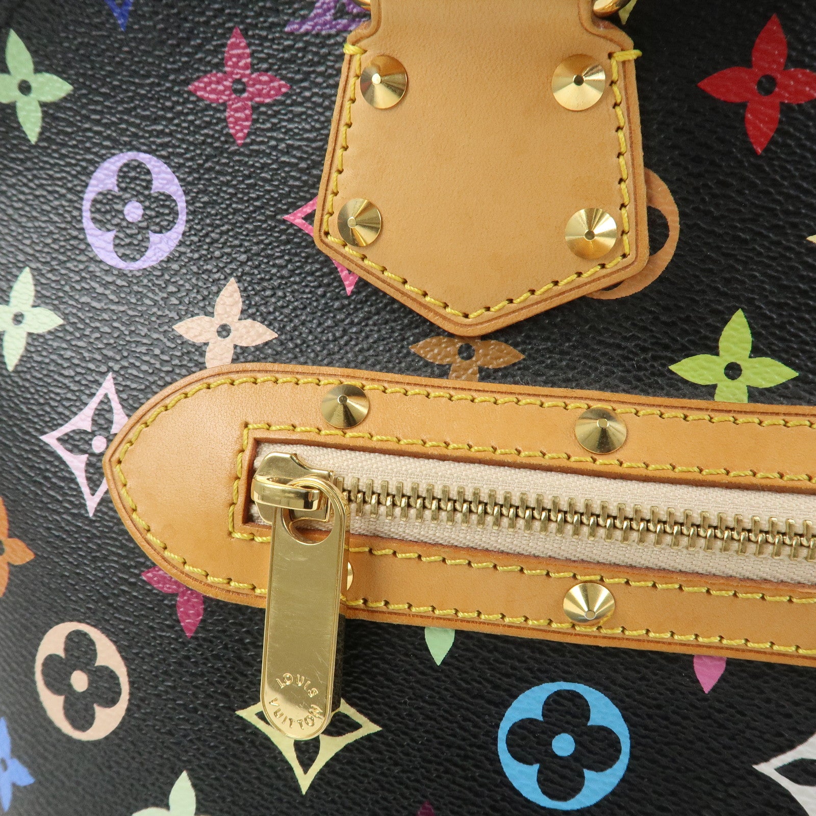 Louis Vuitton Monogram Multicolor Alma Hand Bag Noir M92646