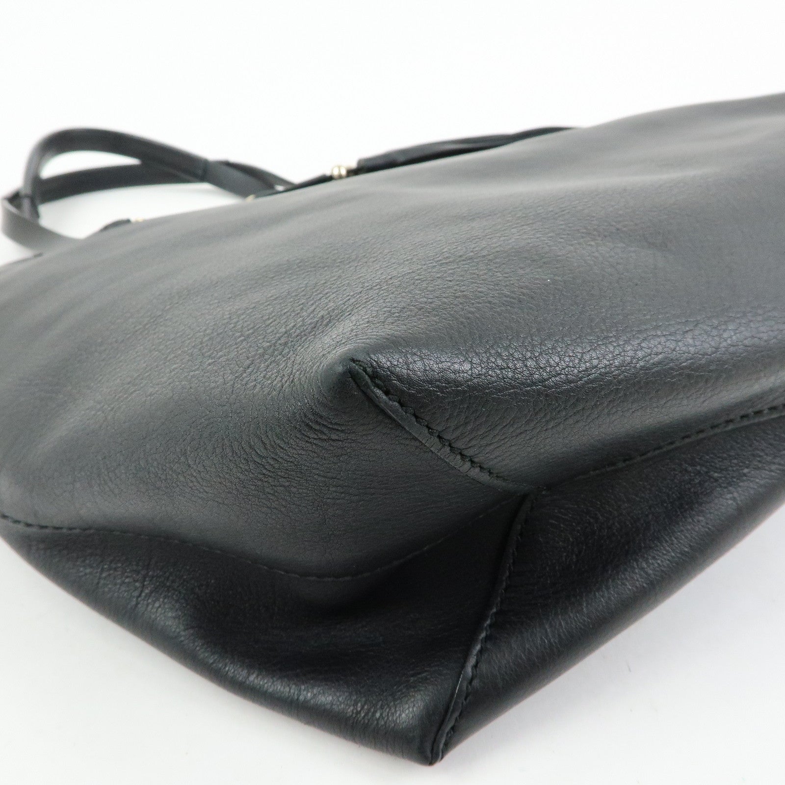 GUCCI Horsebit Leather Tassel Tote Bag Shoulder Bag Black 297006