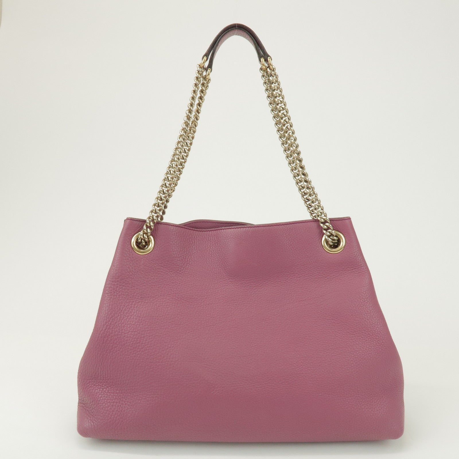 GUCCI SOHO Interlocking G Leather Chain Shoulder Bag Pink 308982
