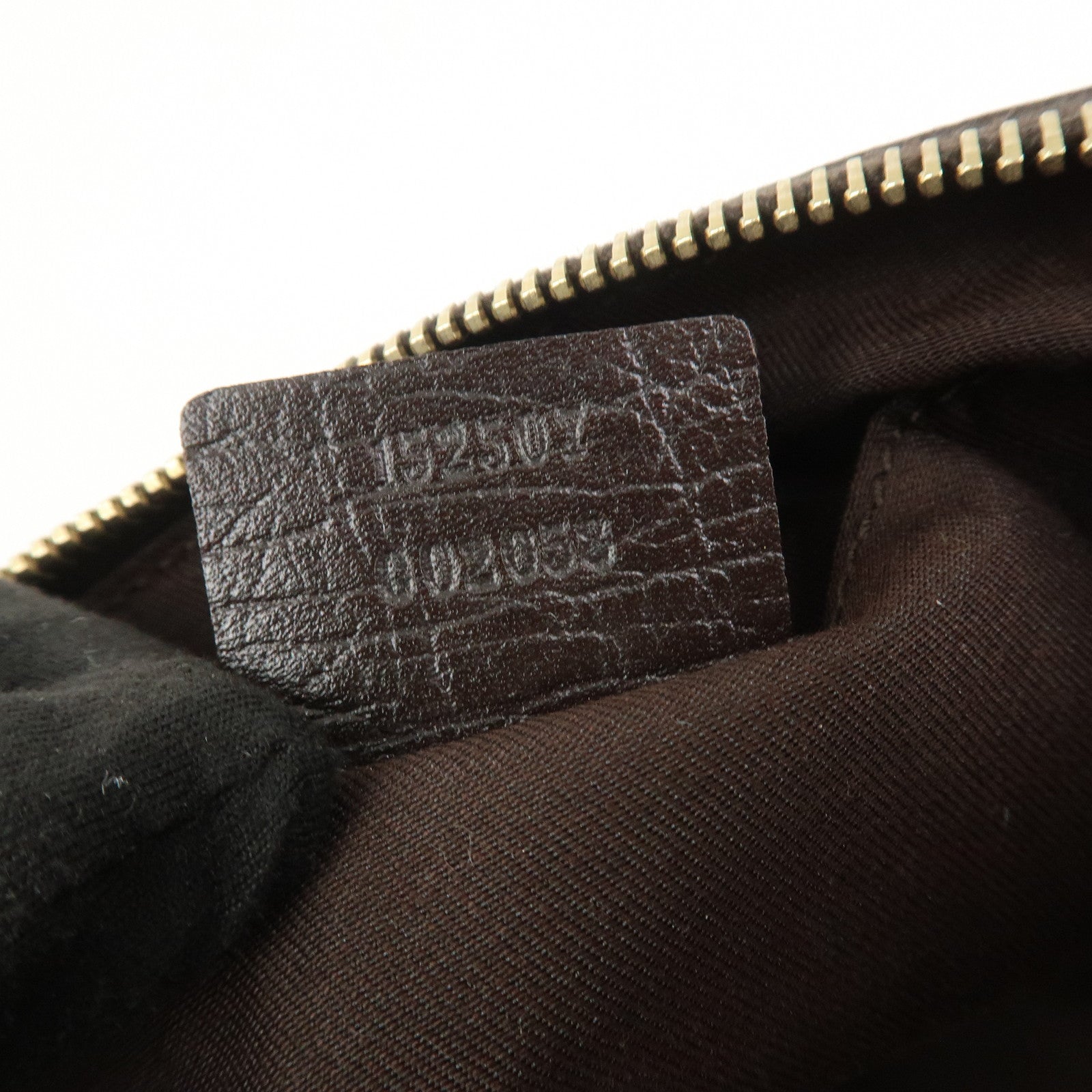 GUCCI Sherry GG Canvas Leather Pouch Cosmetic Pouch Brown 152507