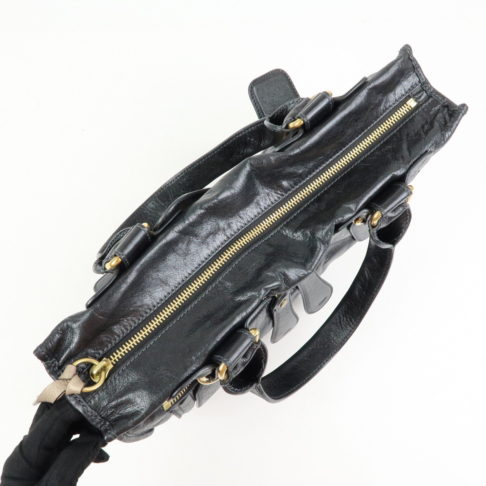 Chloe Bay Leather Hand Bag Tote Bag Black