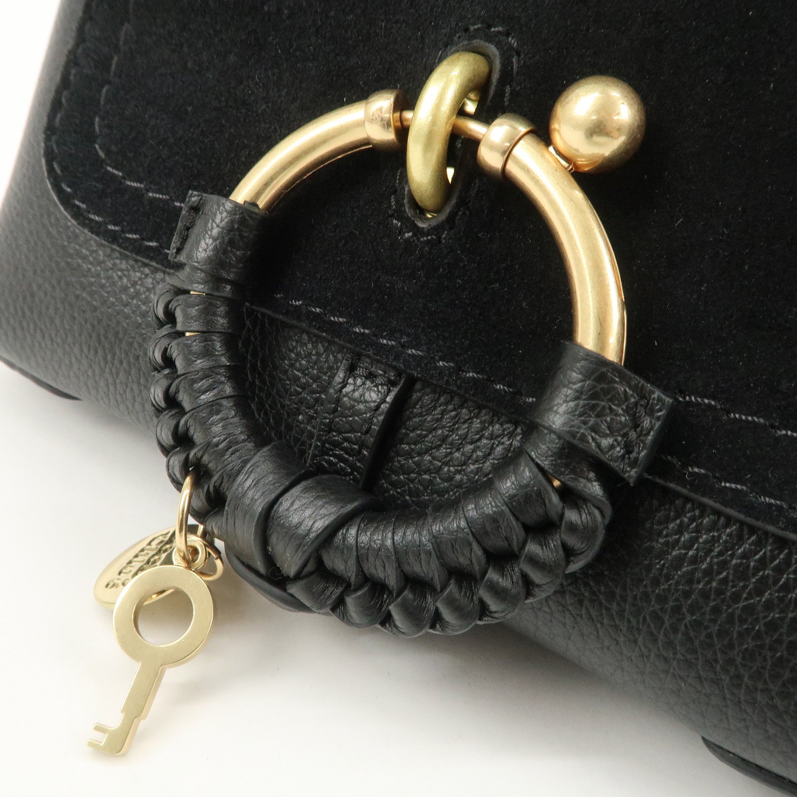 See by Chloe Suede Leather 2Way Shoulder Bag Hand Bag Black Used
