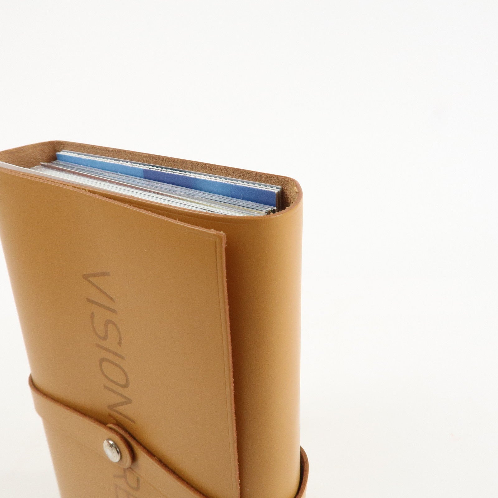 HERMES Leather VISIONAIRE32 Post Card Brown Used