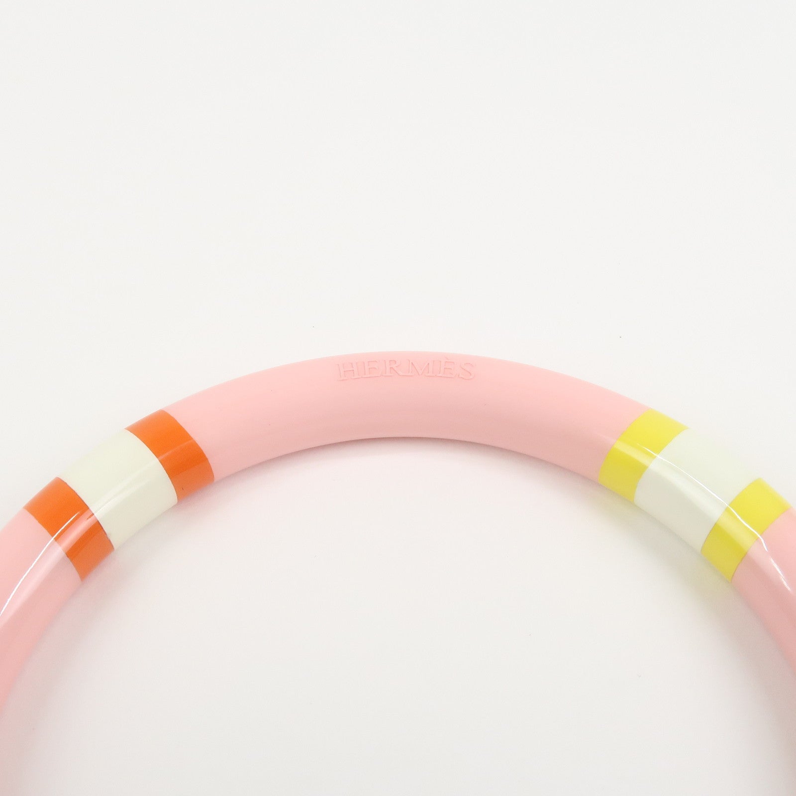 HERMES H Equipe PM Lacquered Wood Bracelet Bangle Pink