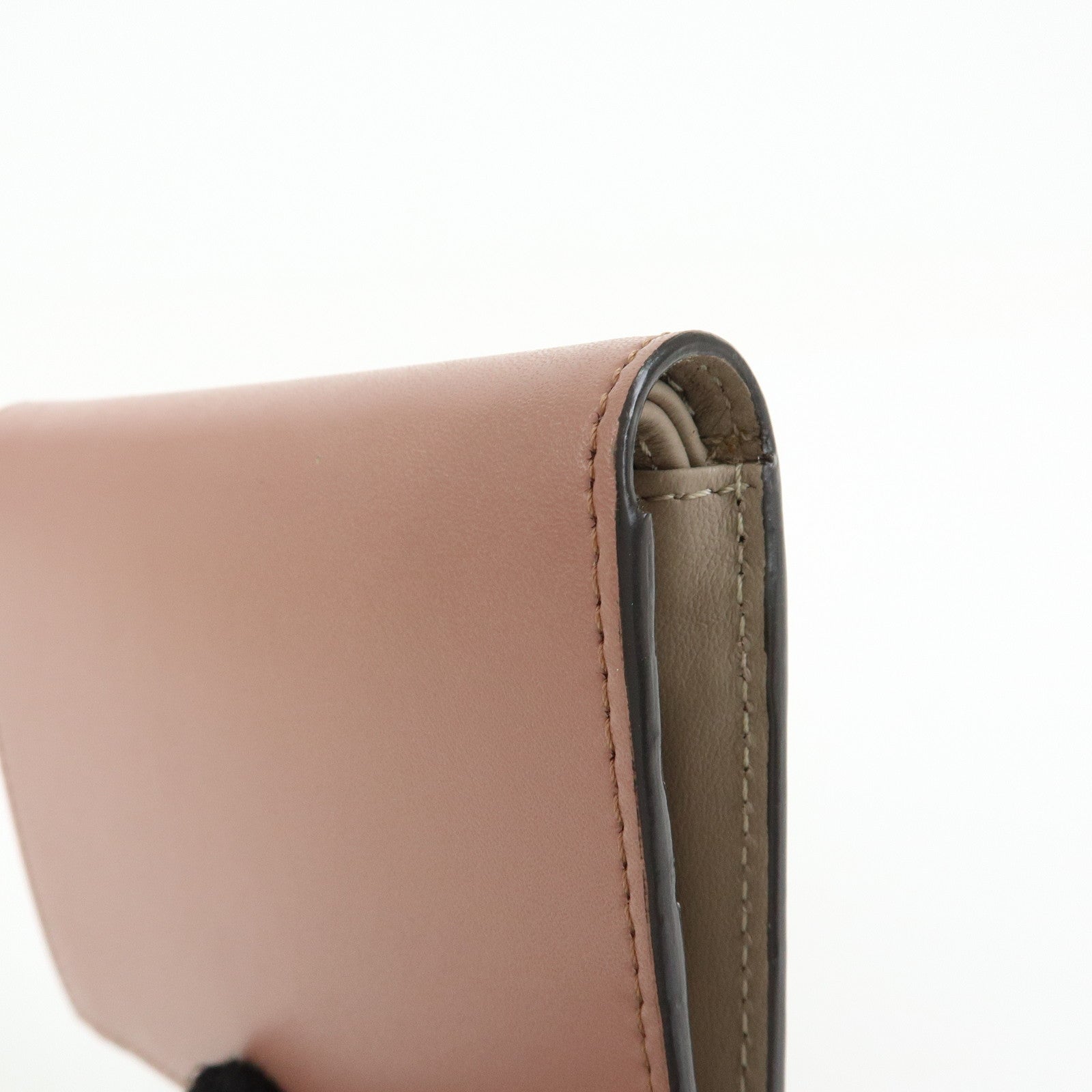 FENDI By The Way Leather Bi-fold Compact Wallet Light Pink 8M0387