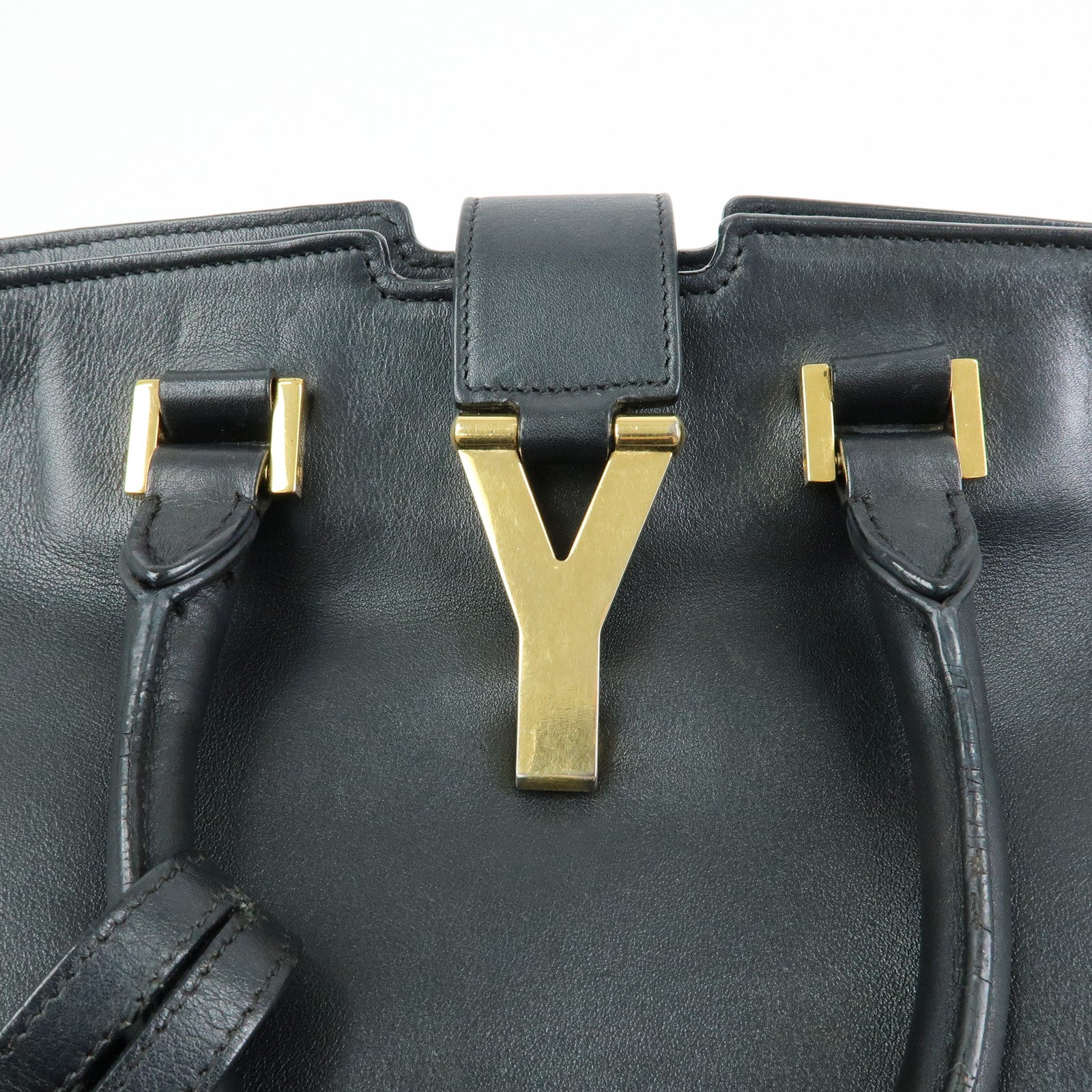 SAINT LAURENT PARIS Petit Cabas Y Line Leather 2WayBag Black 311210
