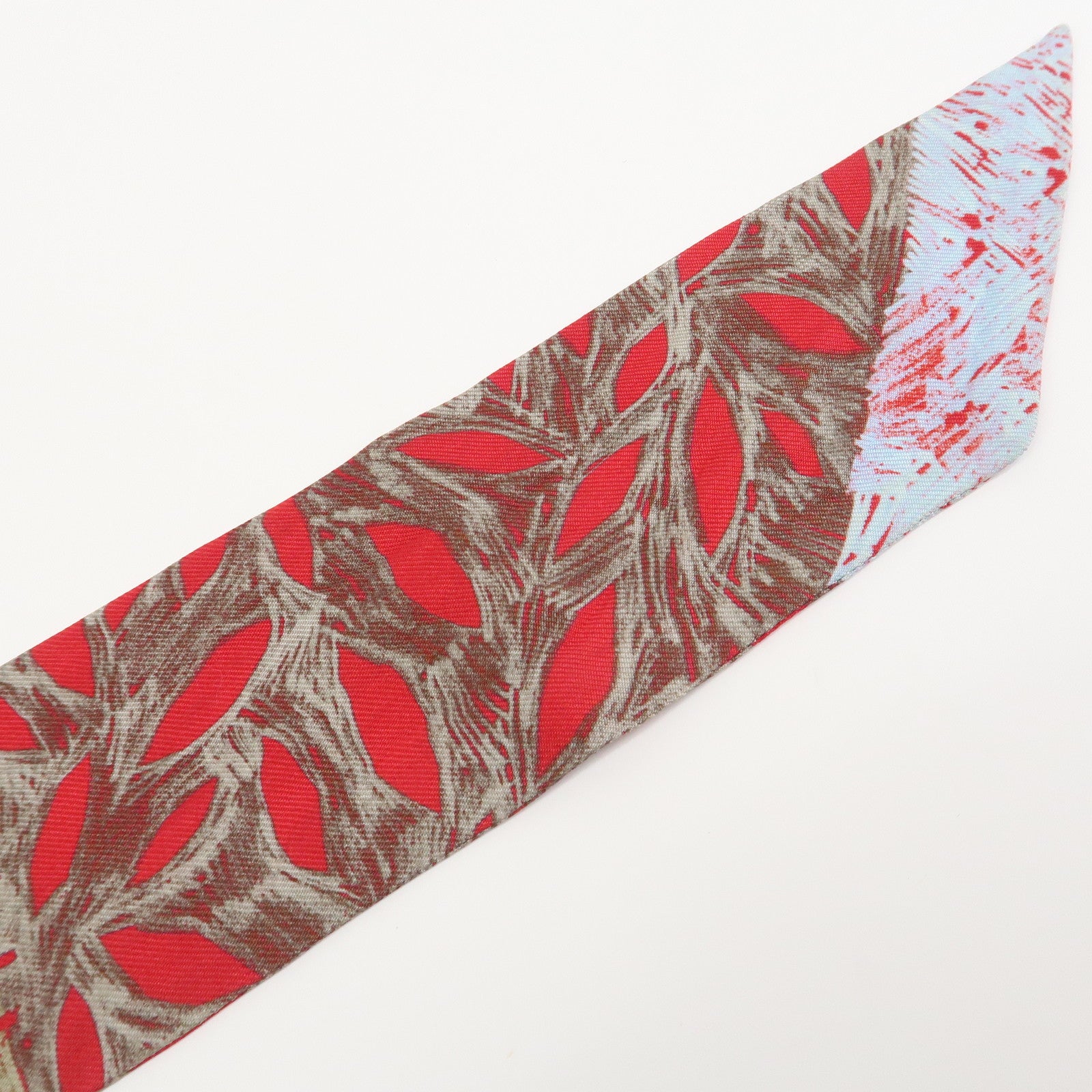 HERMES Twilly Silk 100% Scarf Chacun Fait Son Nid Red