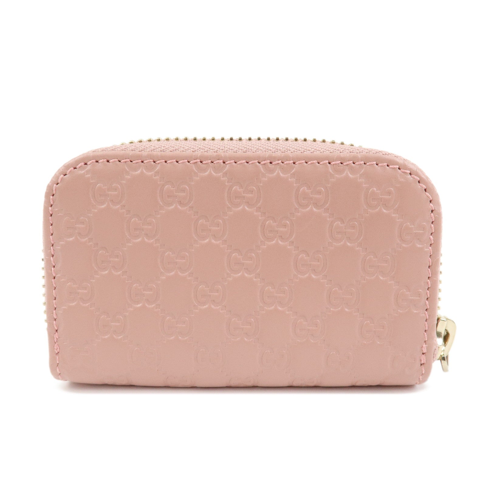 GUCCI Micro Guccissima Leather Coin Case Coin Purse Pink 449896