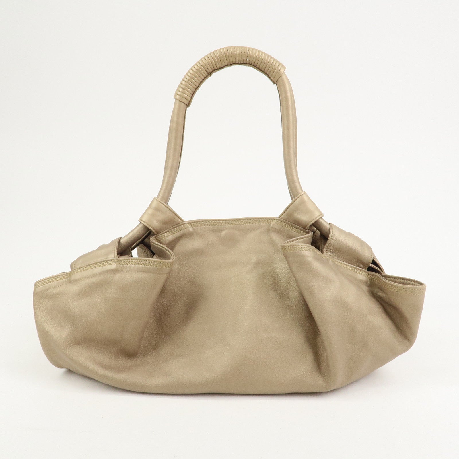 LOEWE Anagram Nappa Aire Leather Hand Bag Shoulder Bag Gold