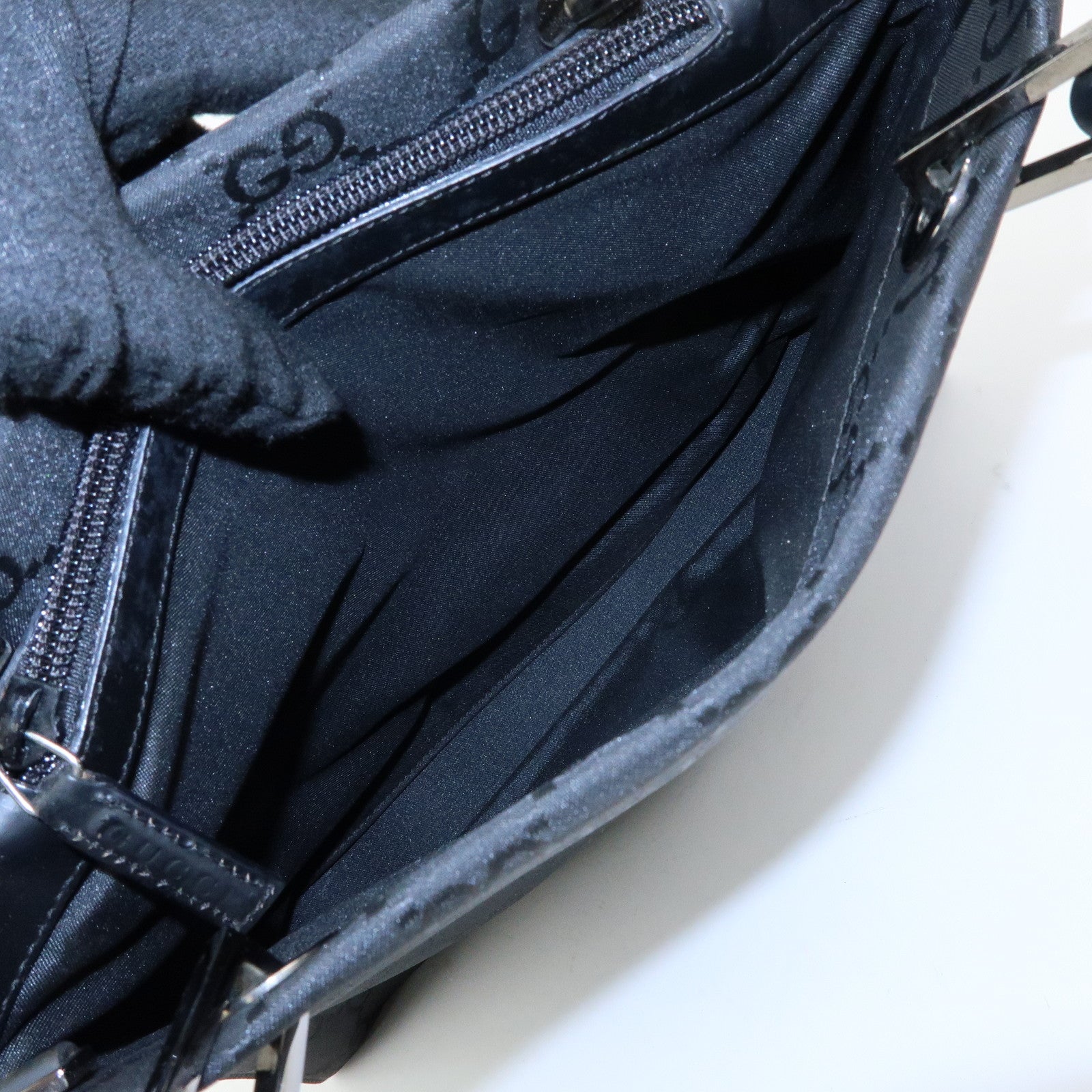 GUCCI Bamboo GG Nylon 2Way Tote Bag Black 002.1016