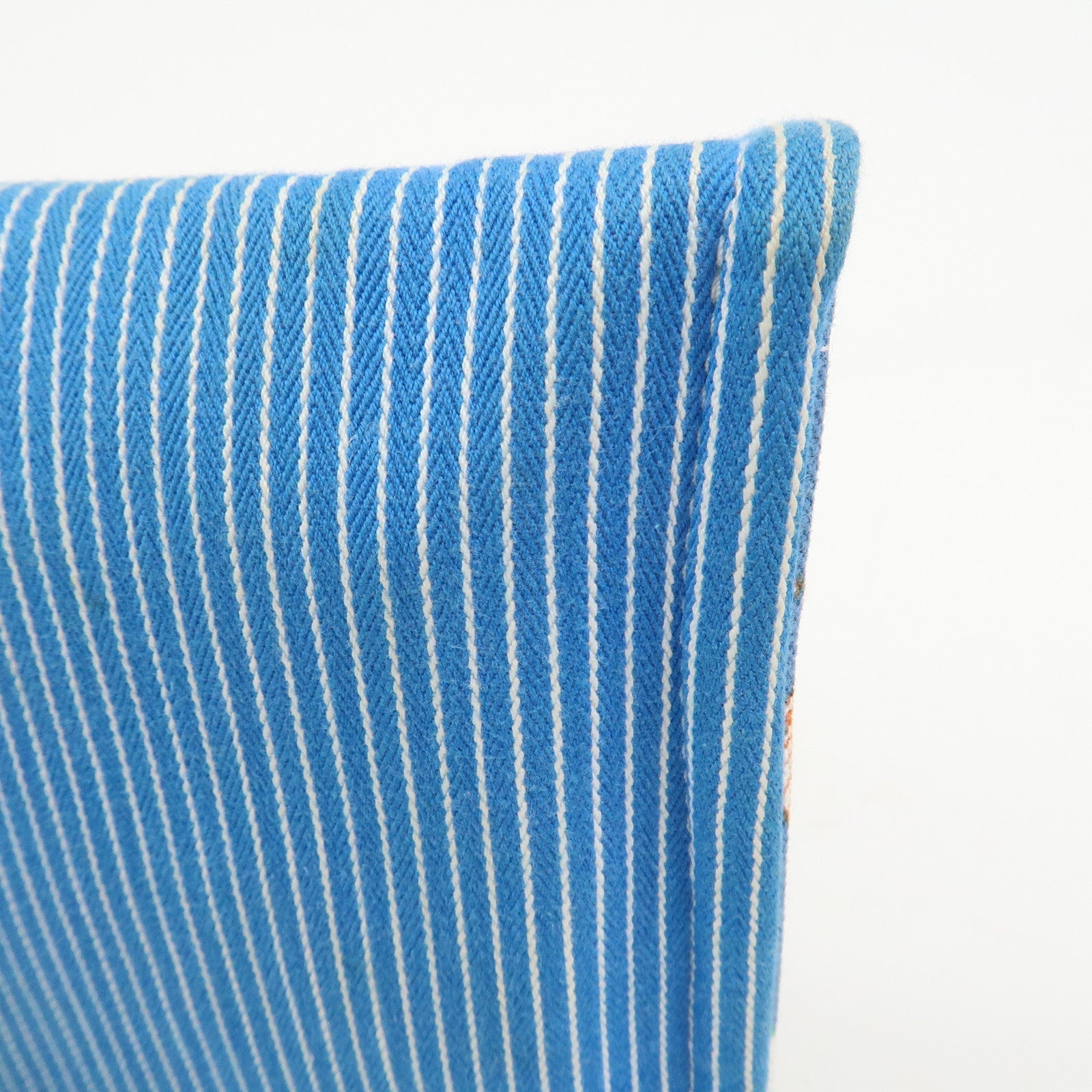 HERMES Cotton Western Motif Pouch Cosmetic Pouch Blue Multicolor