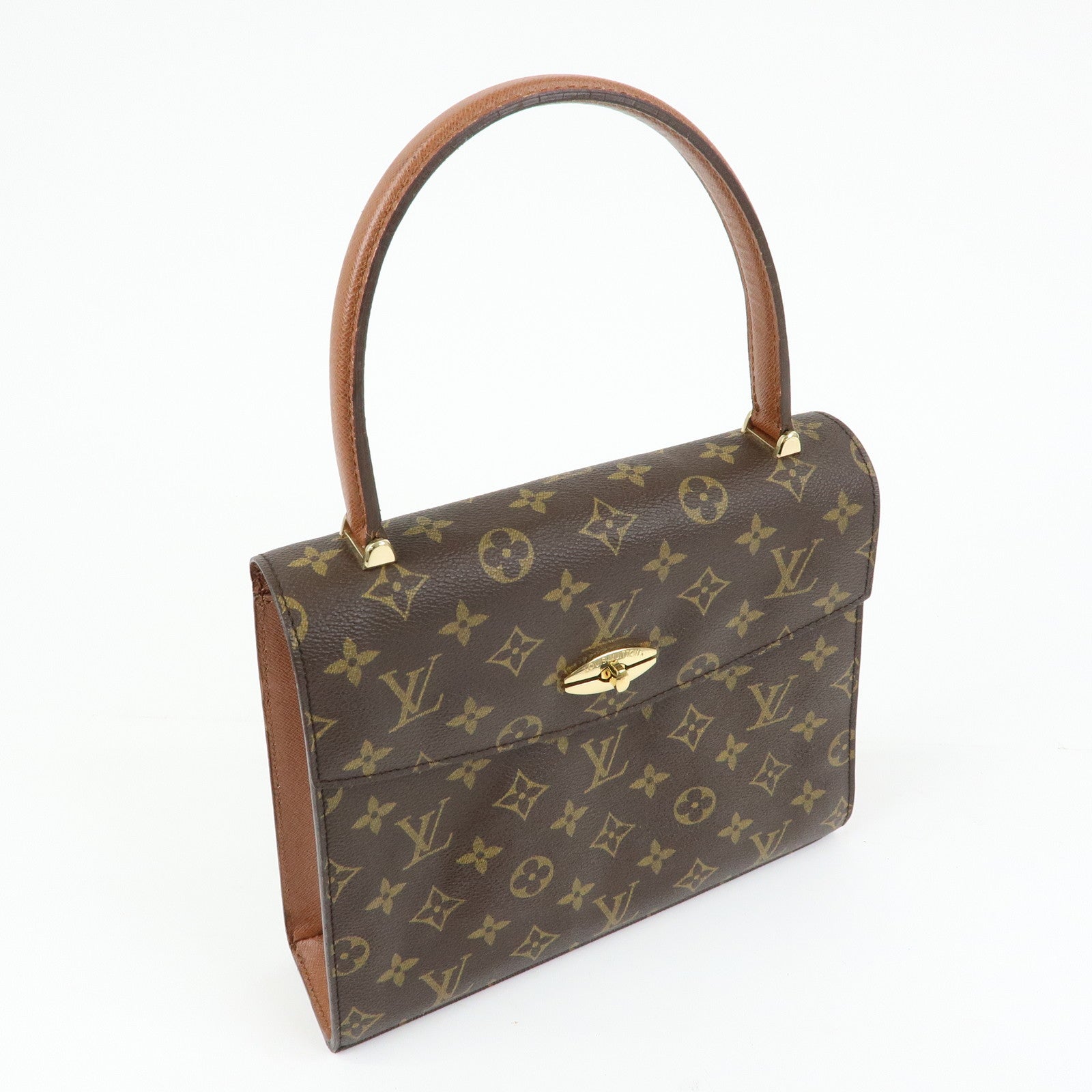 Louis Vuitton Monogram Malesherbes Canvas Hand Bag Brown M51379