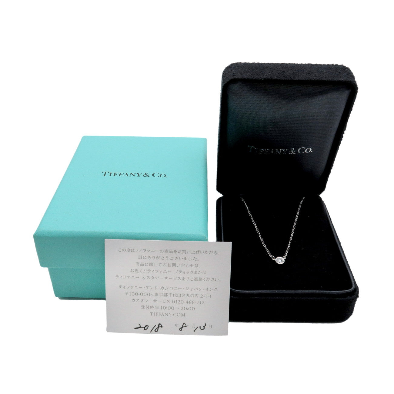 Tiffany & Co By The Yard 1P Diamond Necklace PT950 Platinum