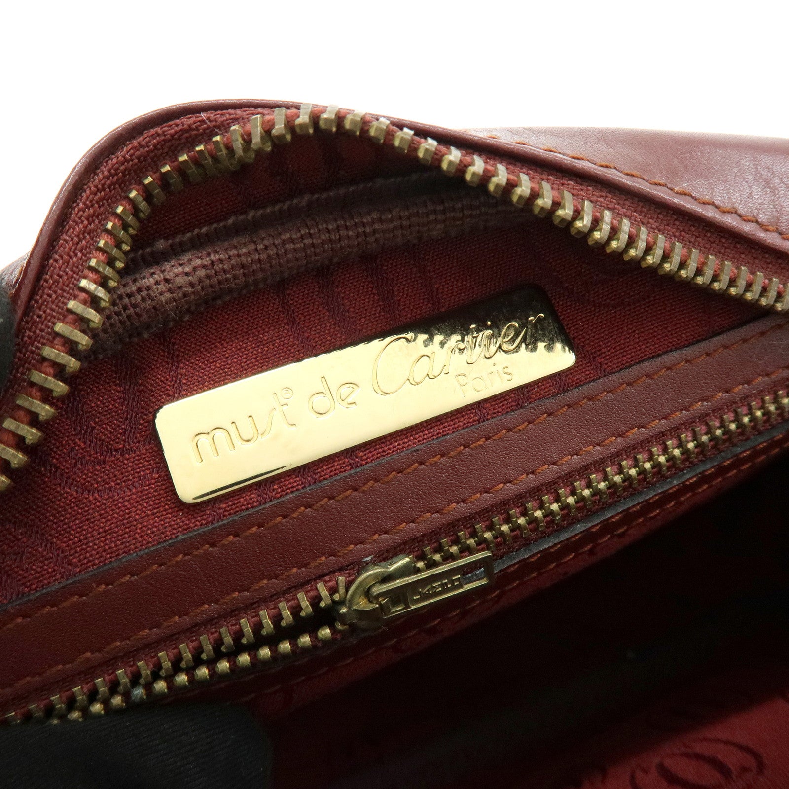 Cartier Must de Cartier Leather Shoulder Bag Crossbody Bag Bordeaux