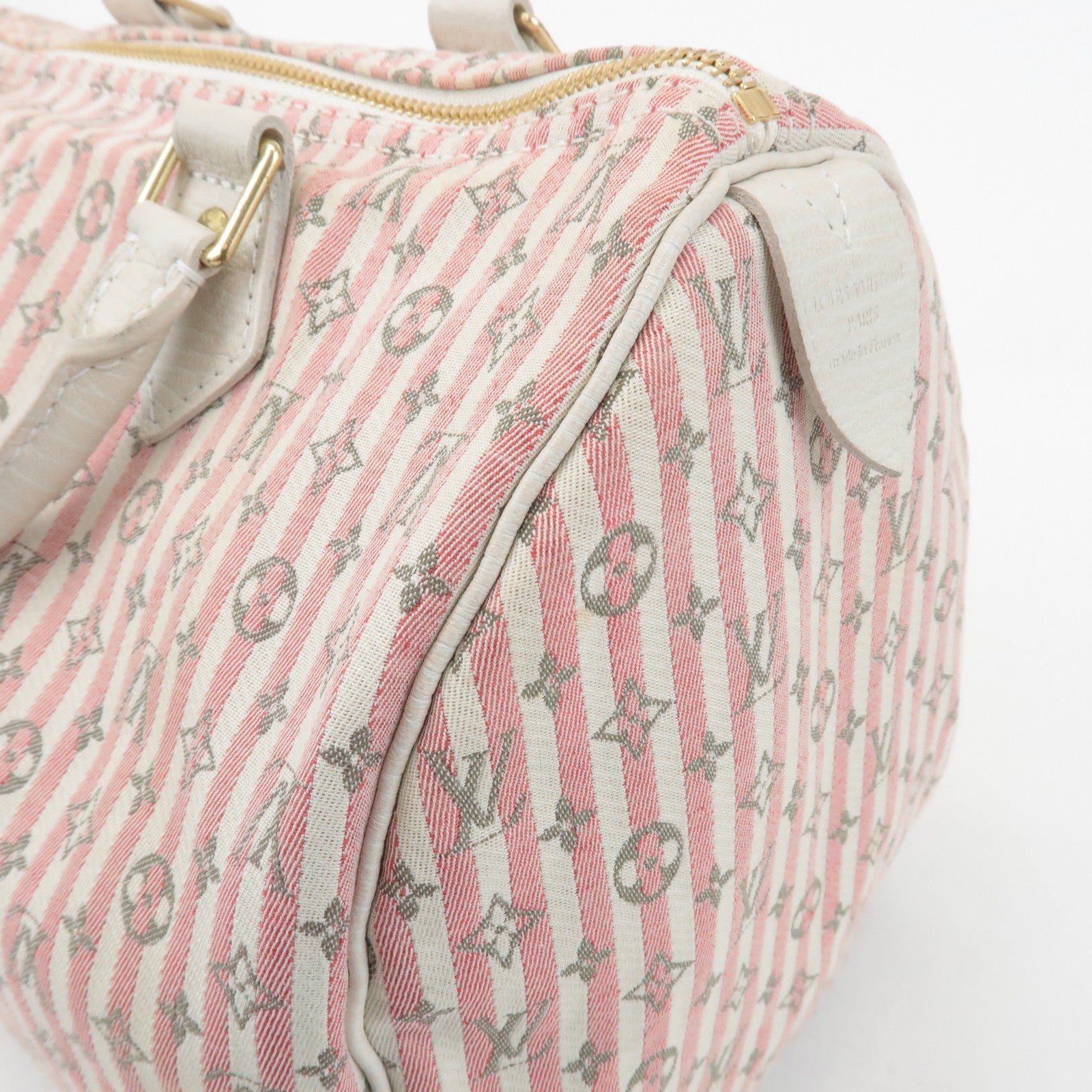 Louis Vuitton Monogram Mini Lin Speedy 30 Boston Bag Rouge M95501 Used