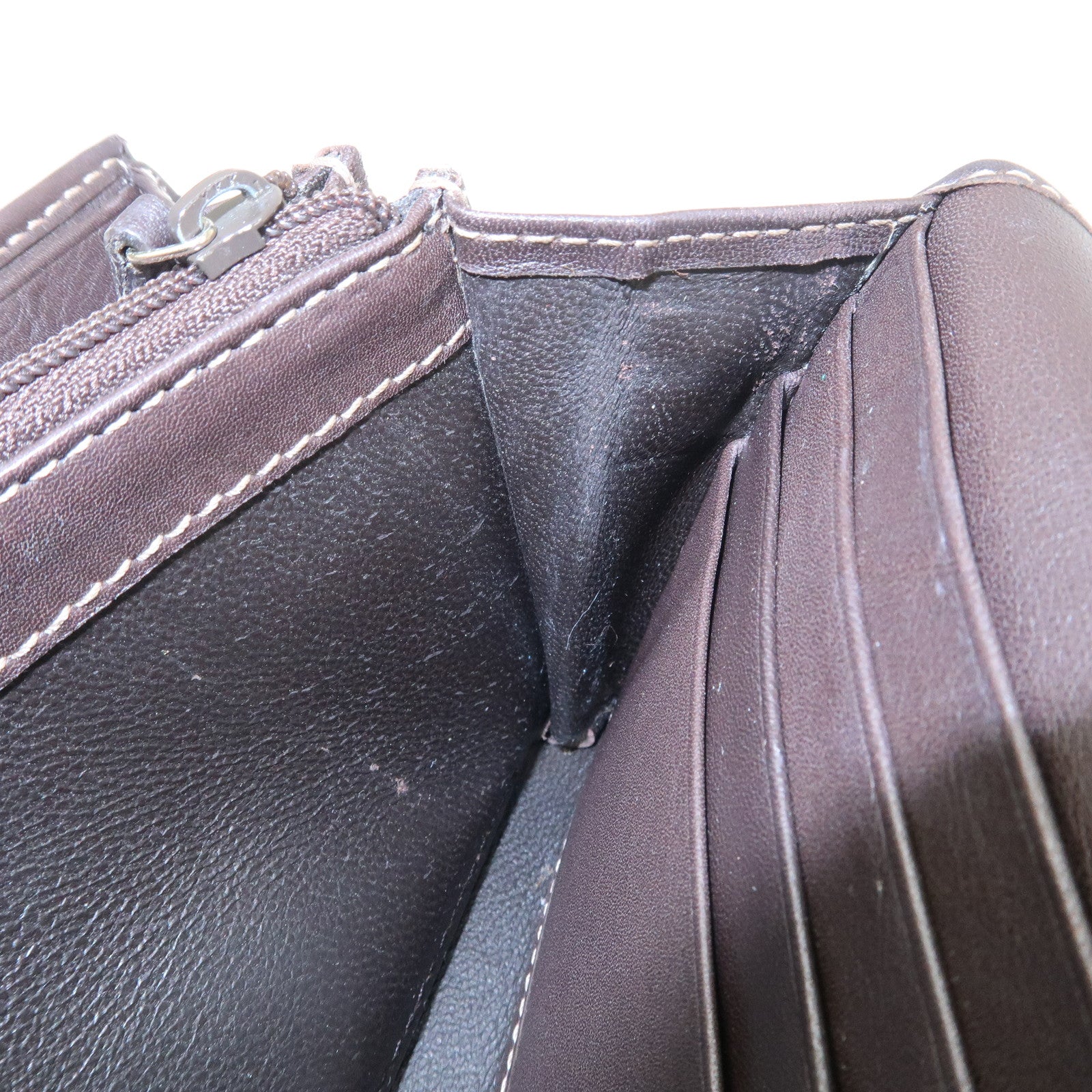 GUCCI Lovely Heart GG Canvas Leather Long Wallet Brown 251861