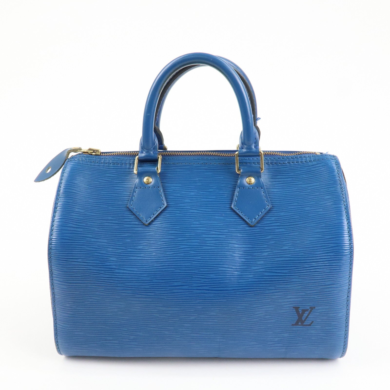 Louis Vuitton Epi Speedy 25 Hand Bag Boston Bag Blue M43015 Used