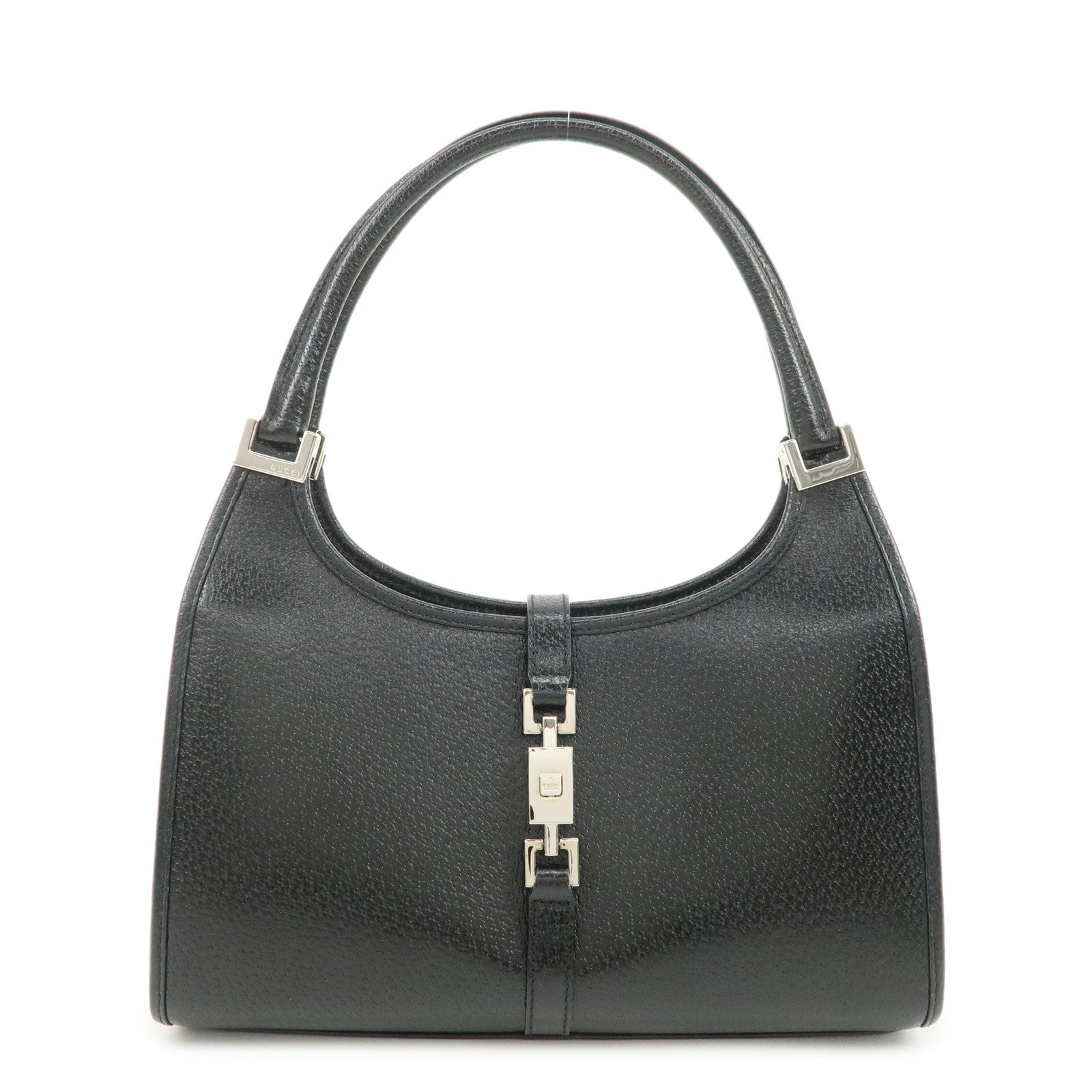 GUCCI Jackie Leather Hand Bag Black 002.1068