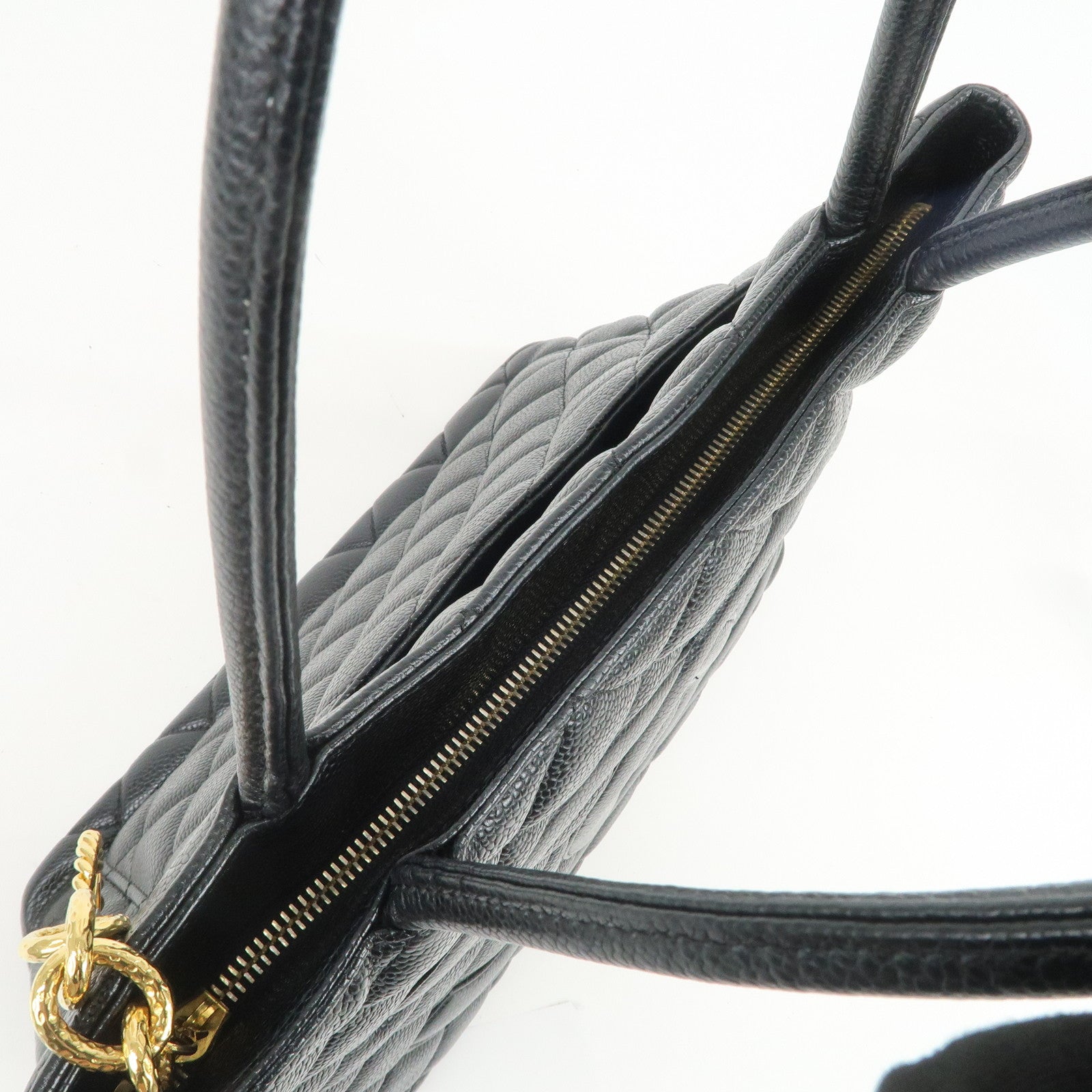 CHANEL Matelasse COCO Mark Medallion Tote Bag Hand Bag Black A01804