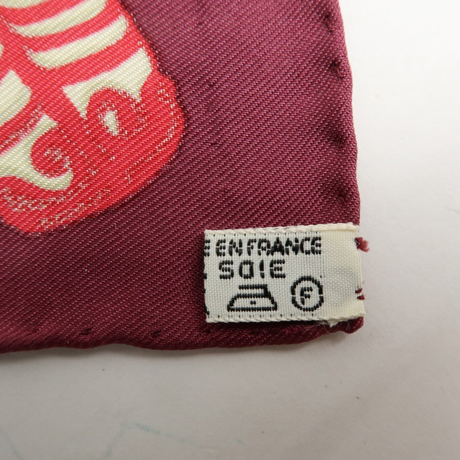 HERMES Carre 90 Set of 2 Silk 100% Scarf Bordeaux Beige