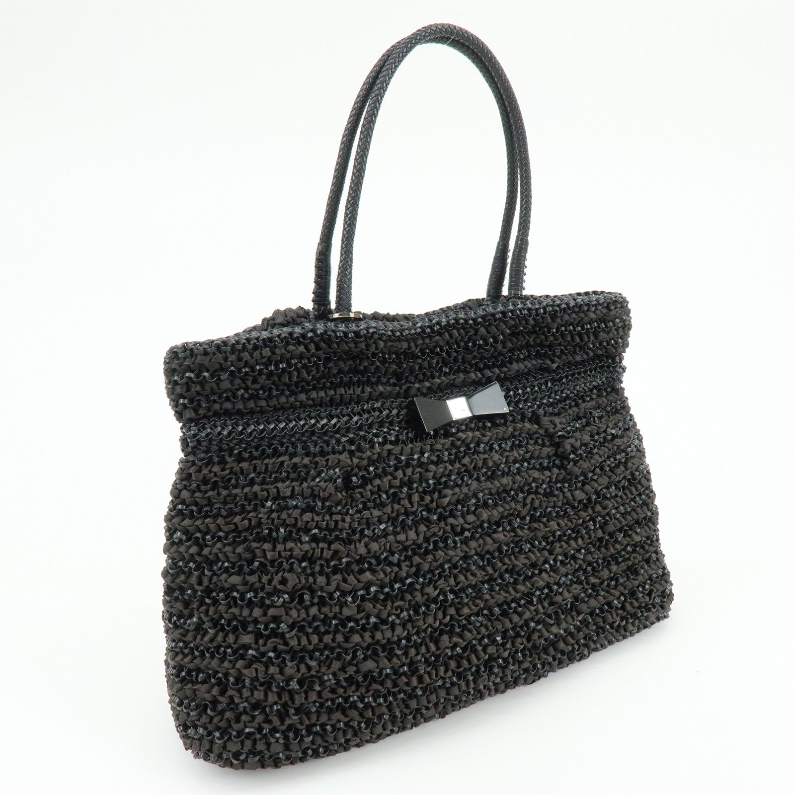 ANTEPRIMA Wire Nylon Tote Bag Hand Bag Black