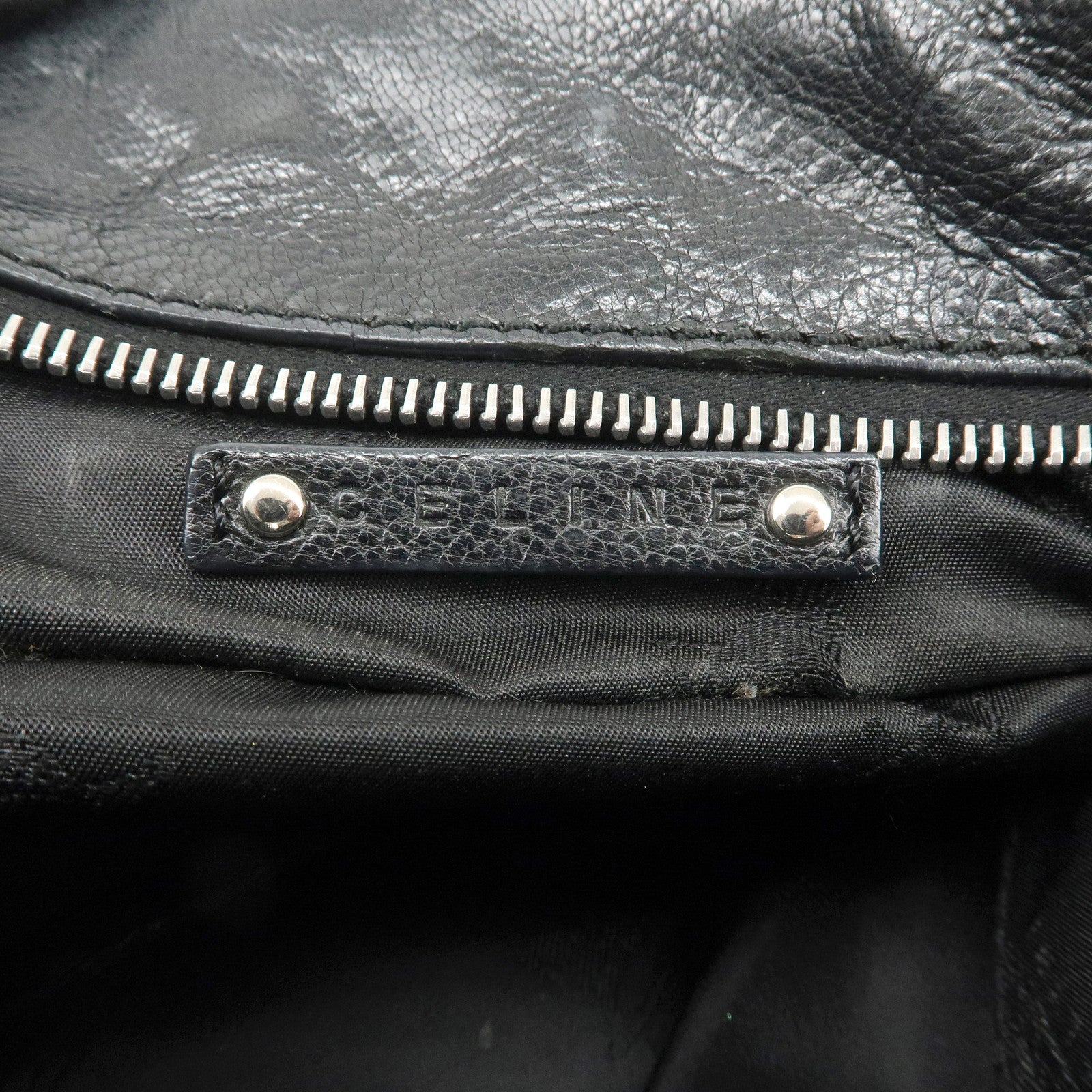 CELINE Bitter Sweet Leather Shoulder Bag Hand Bag Black Used