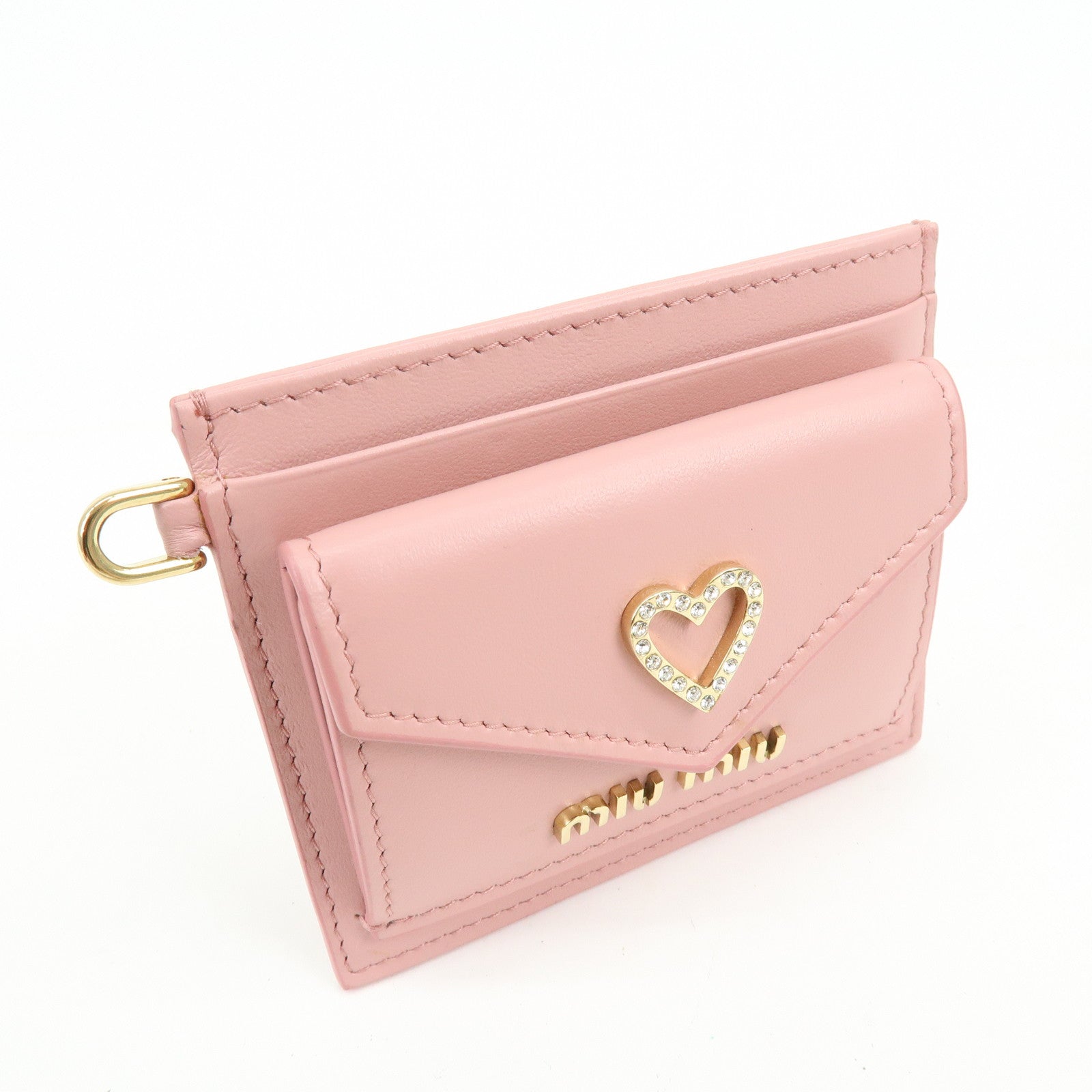 MIU MIU Madras Love Envelope Pouch Card Case Coin Case Pink 5MF025