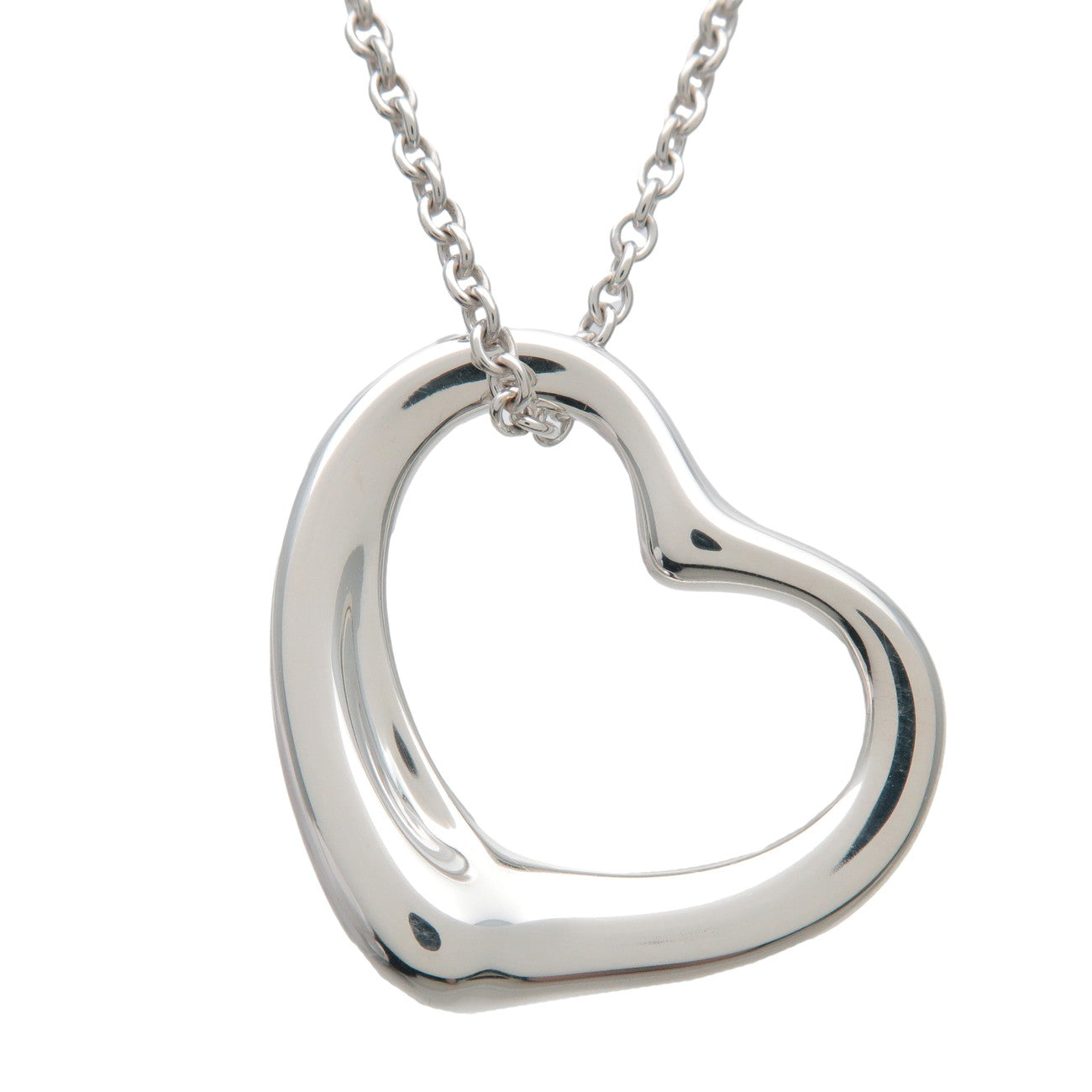 Tiffany & Co Open Heart Necklace 22mm SV925 Silver