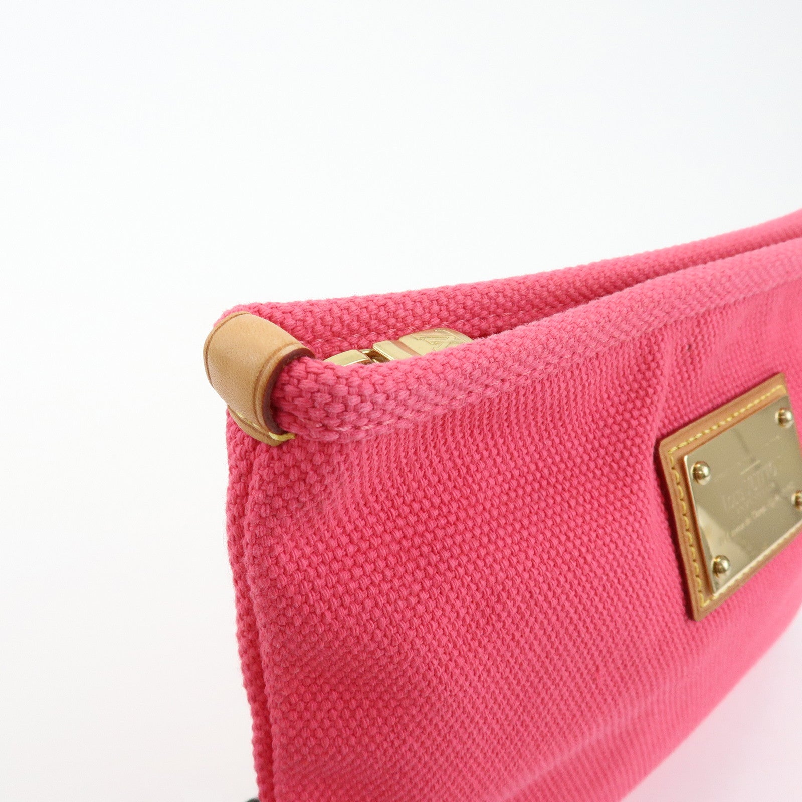 Louis Vuitton Antigua Canvas Pochette Plate GM M40065 Rose M40065