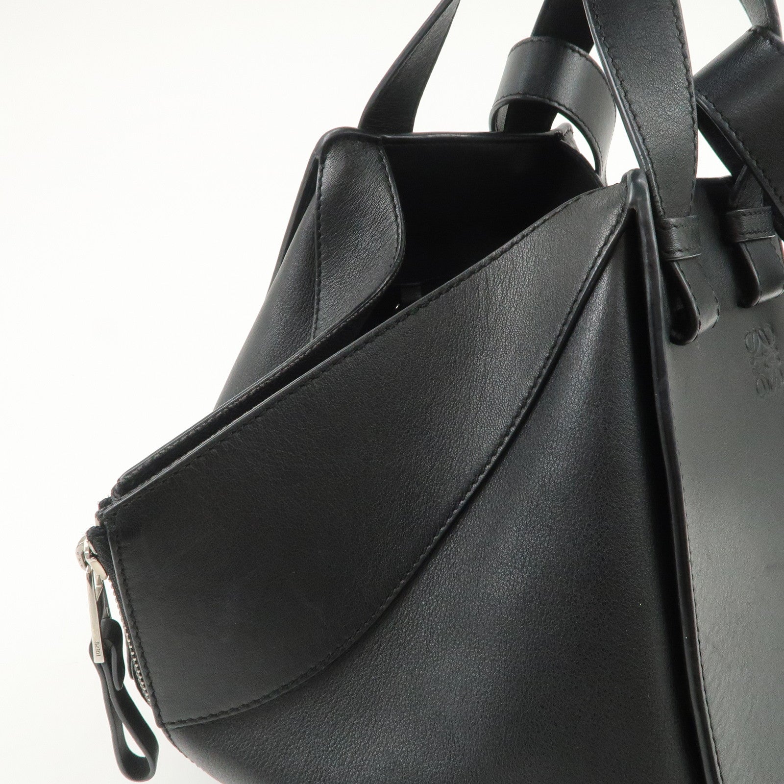 LOEWE Hammock Medium Leather 2Way Bag Shoulder Bag Hand Bag Black