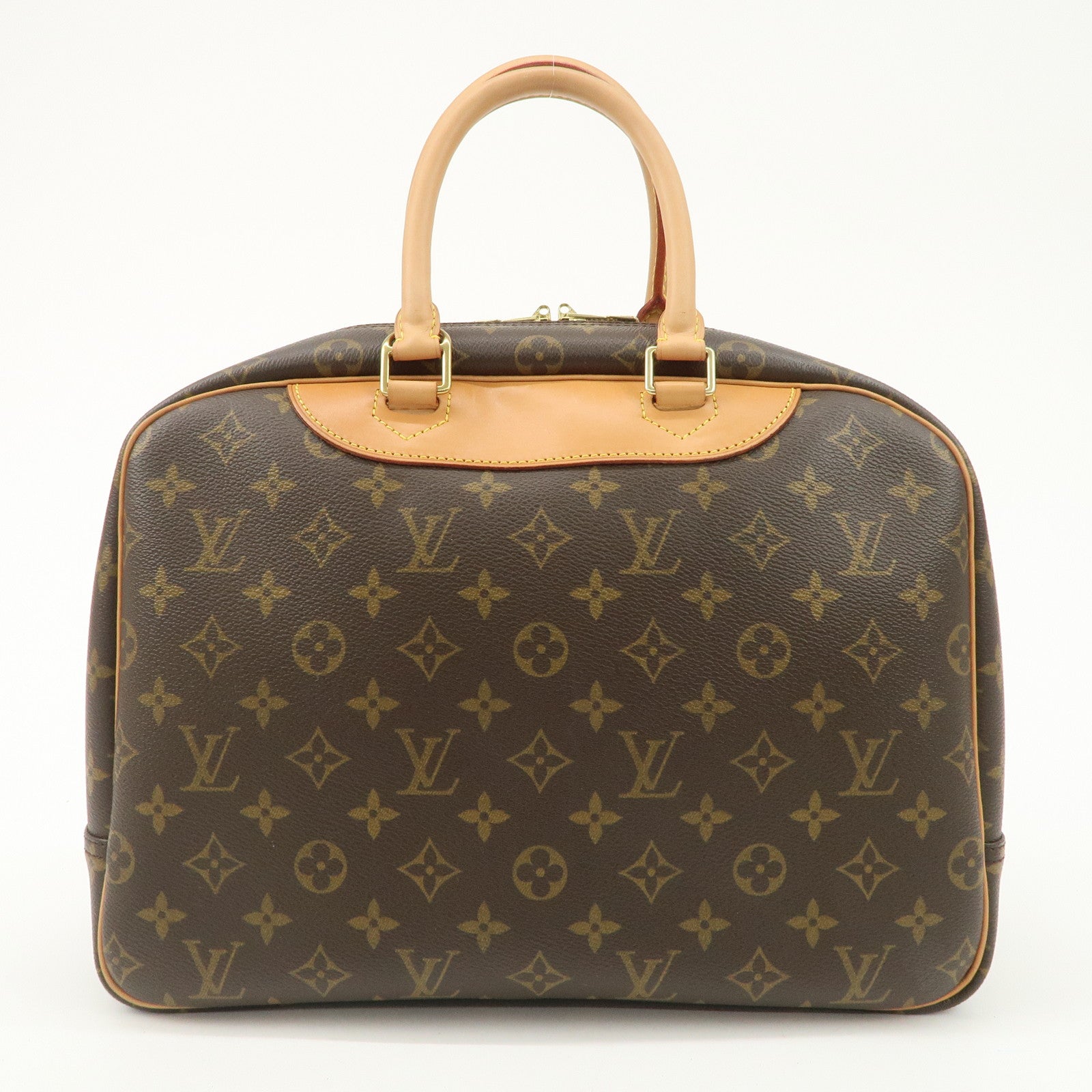 Louis Vuitton Monogram Deauville Hand Bag Brown M47270 Used