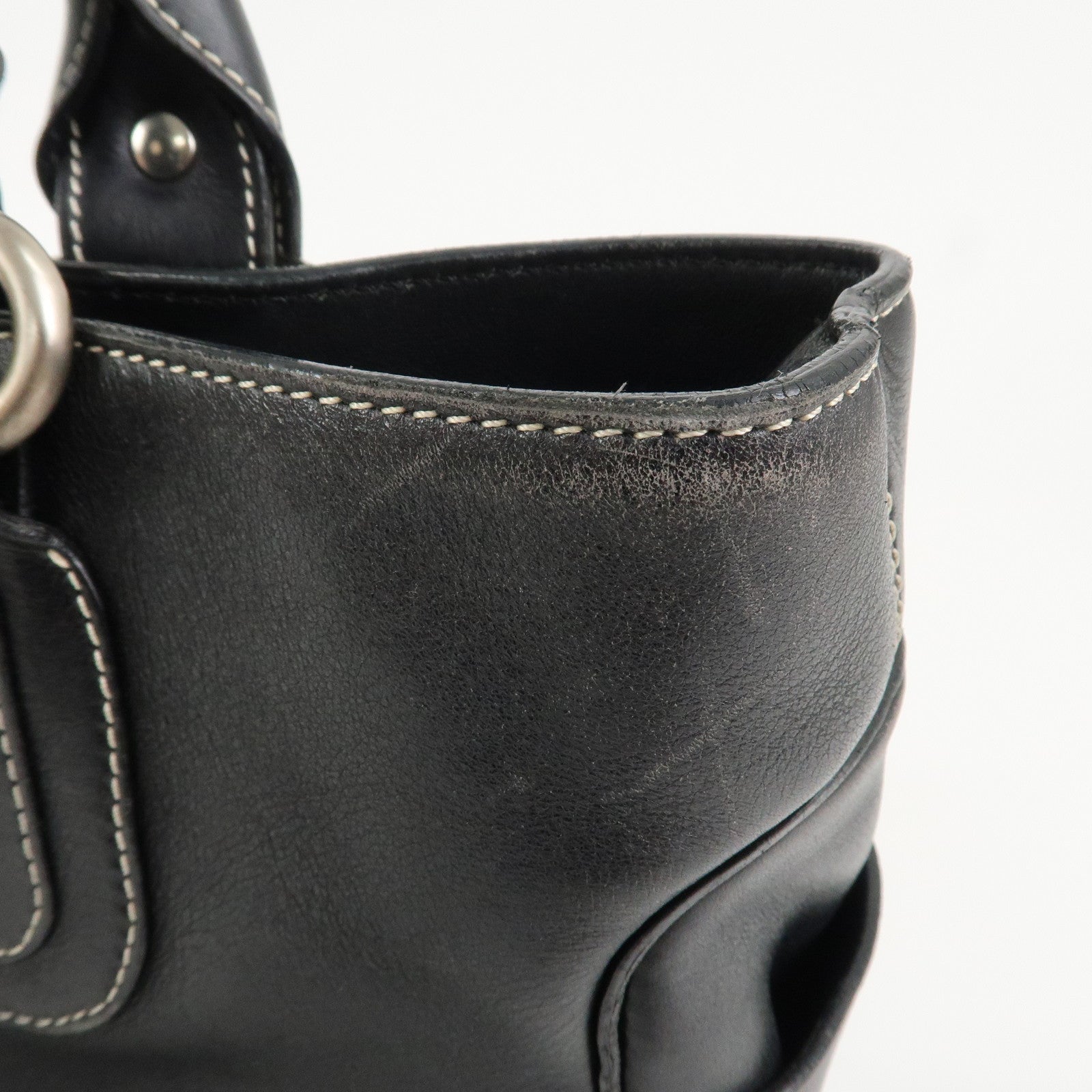 CELINE Boogie Bag Leather Hand Bag Tote Bag Black
