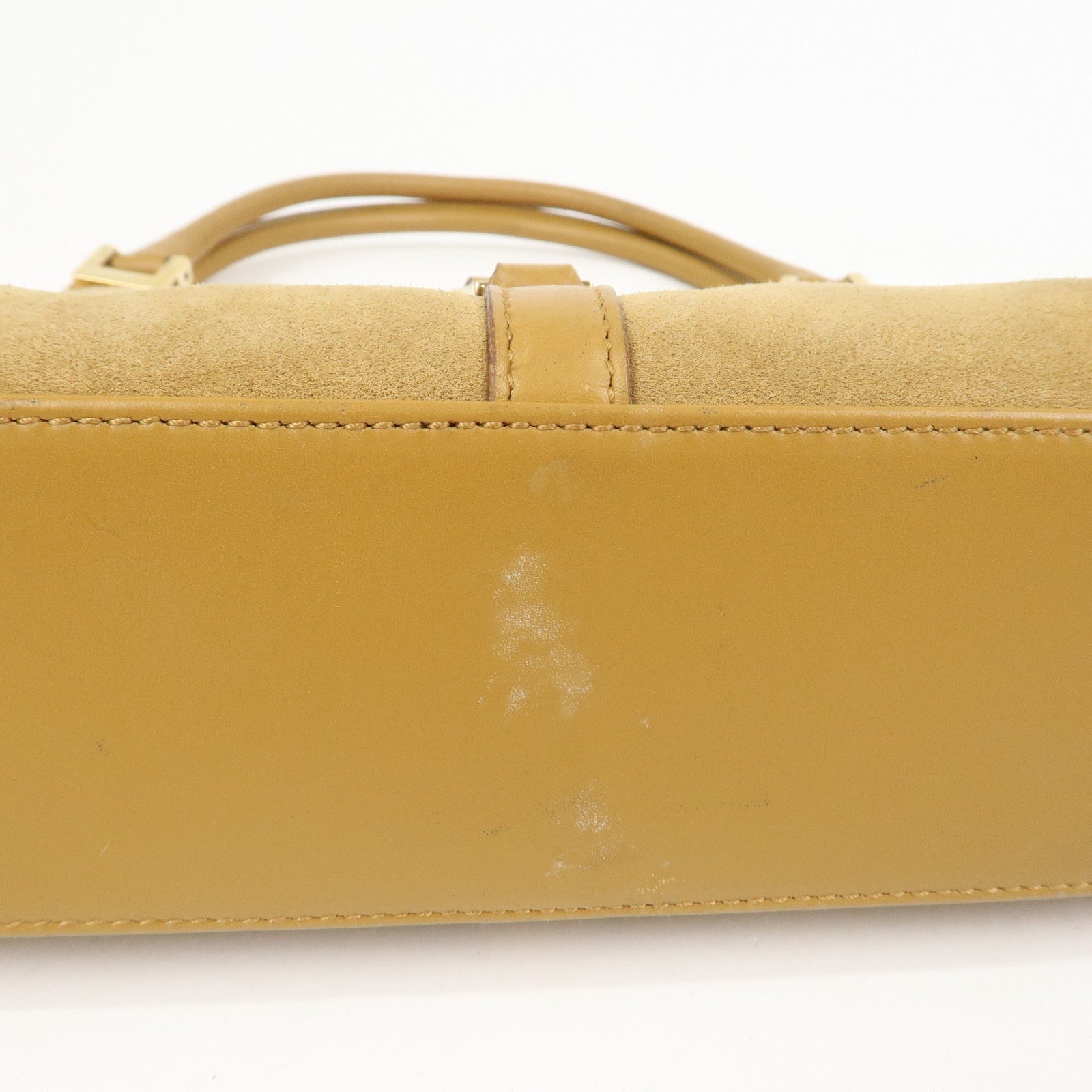 GUCCI Jackie Logo Suede Leather Shoulder Bag Light Brown 002・1068
