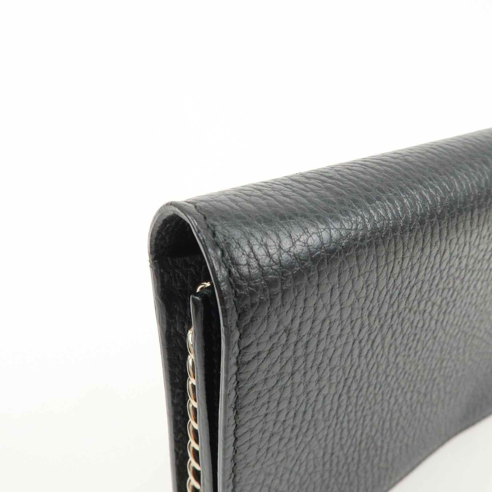 GUCCI Interlocking G Calf Leather Chain Wallet Shoulder Bag 466506
