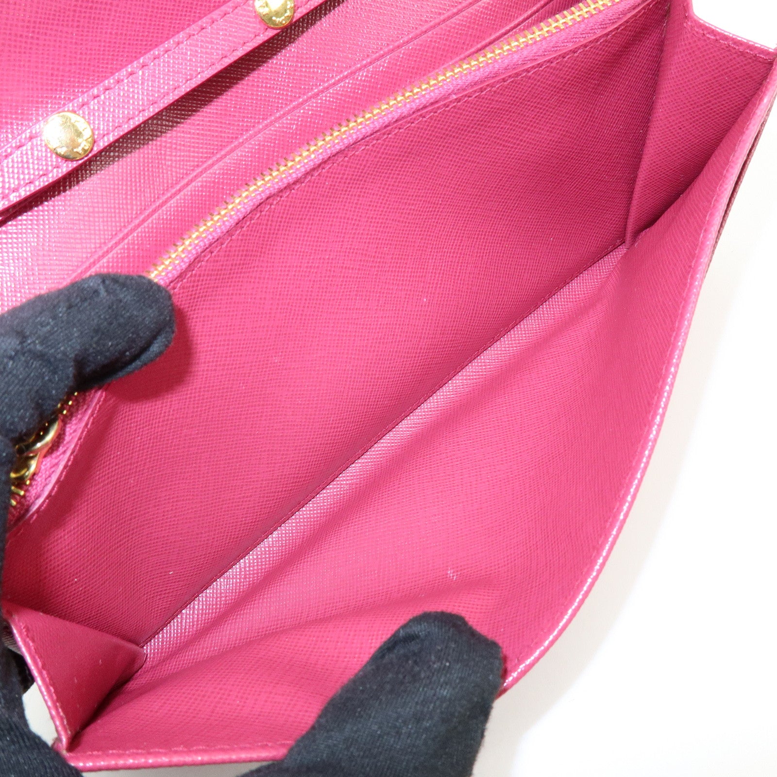 PRADA Saffiano Leather Chain Wallet WOC Pink 1M1290