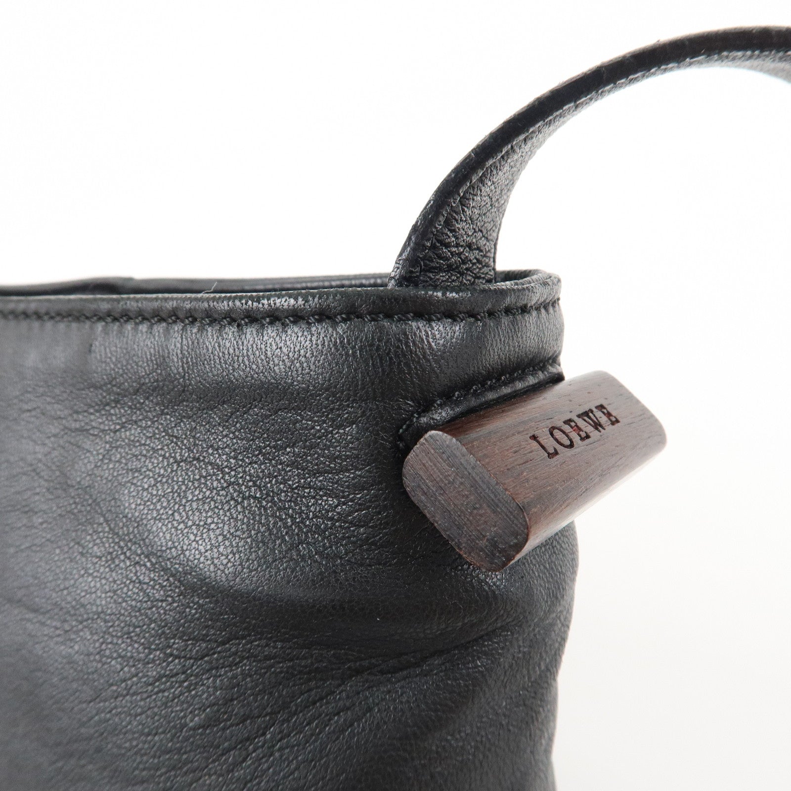 LOEWE Nappa Leather Shoulder Bag Crossbody Bag Black Used