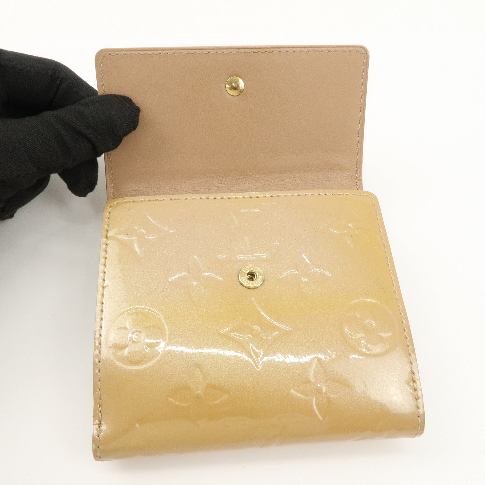 Louis Vuitton Epi Vernis Set Of 2 Leather Bi-fold Wallet Beige Lila Used