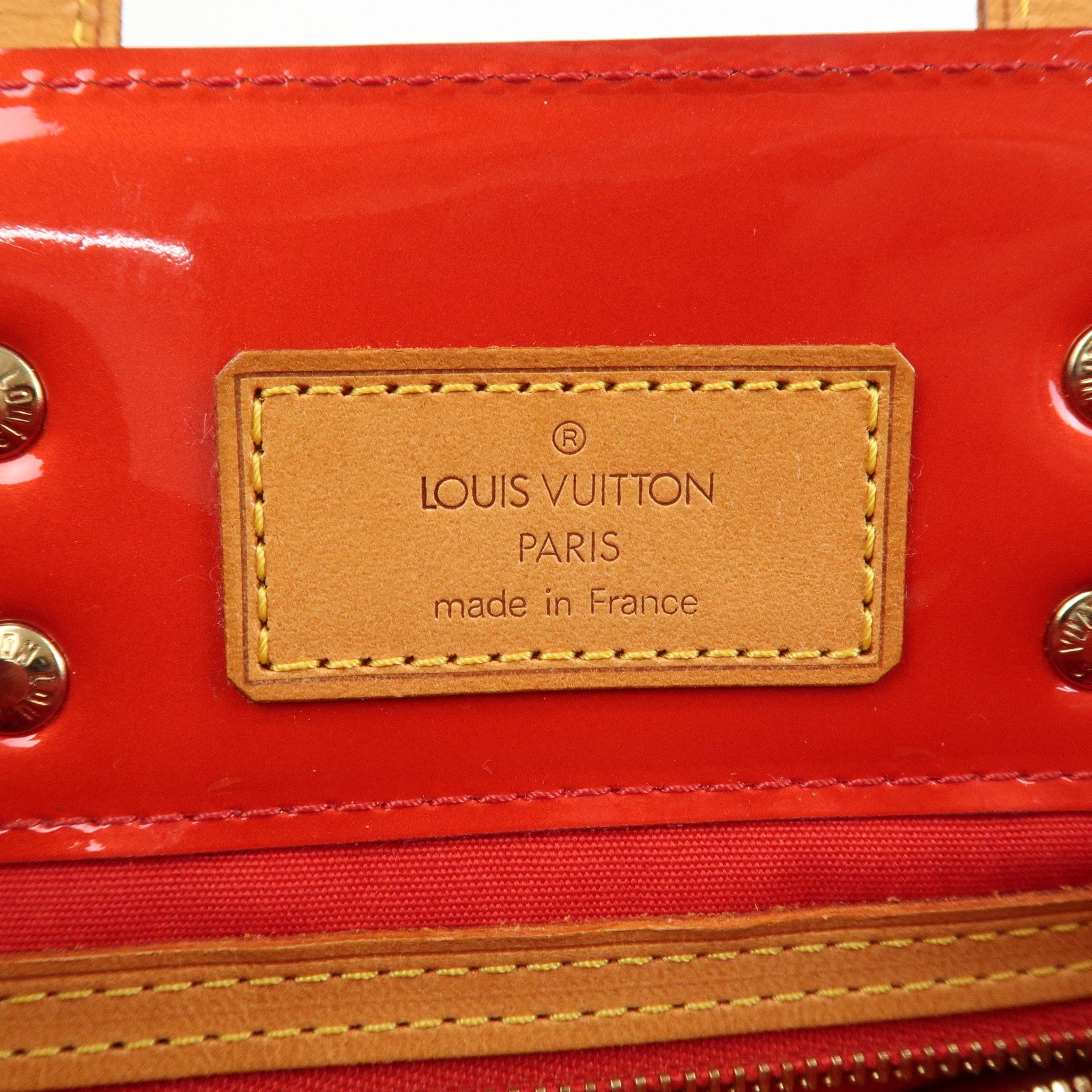 Louis Vuitton Monogram Vernis Lead PM Hand Bag Rouge M91088
