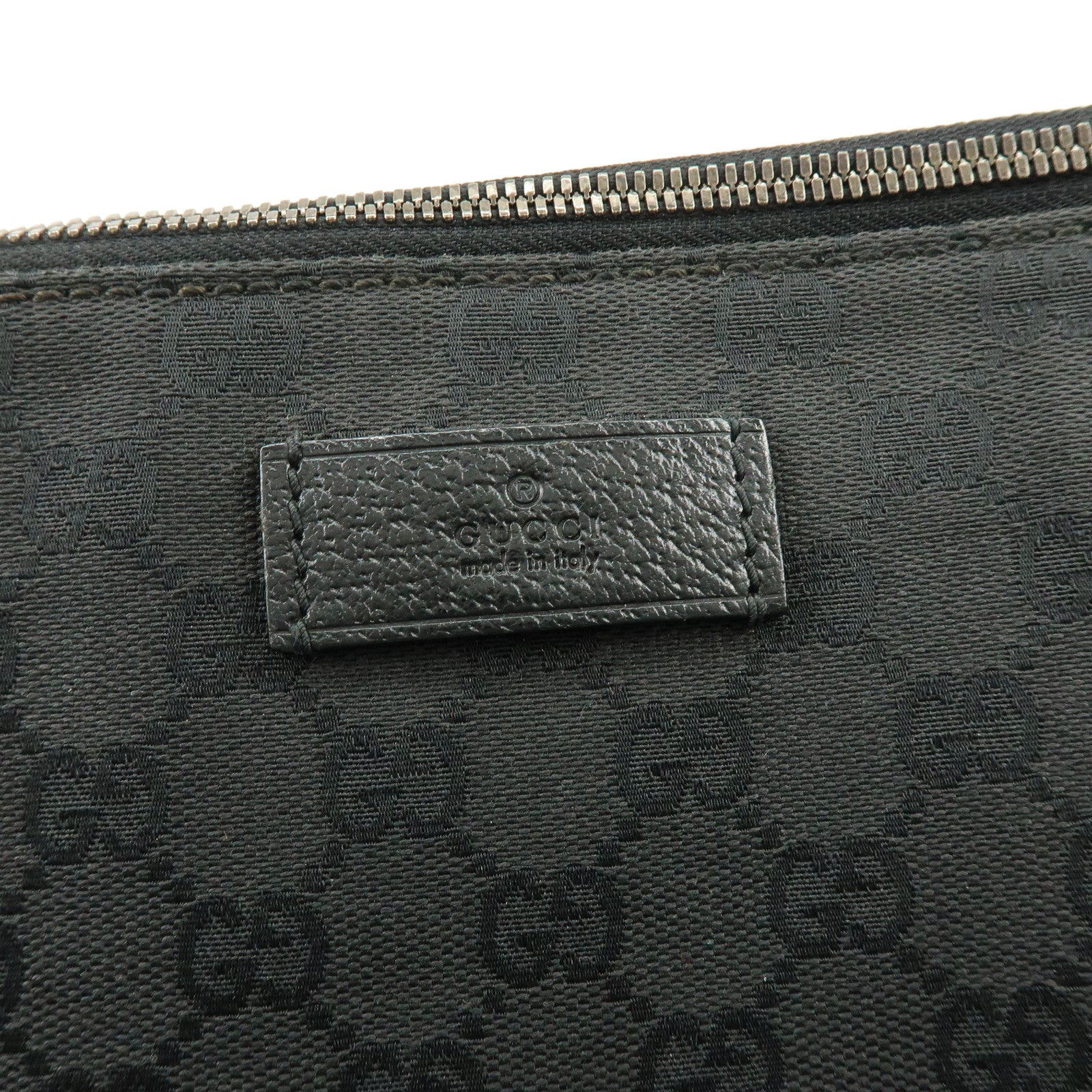 GUCCI GG Canvas Leather Shoulder Bag Messenger Bag Black 110054