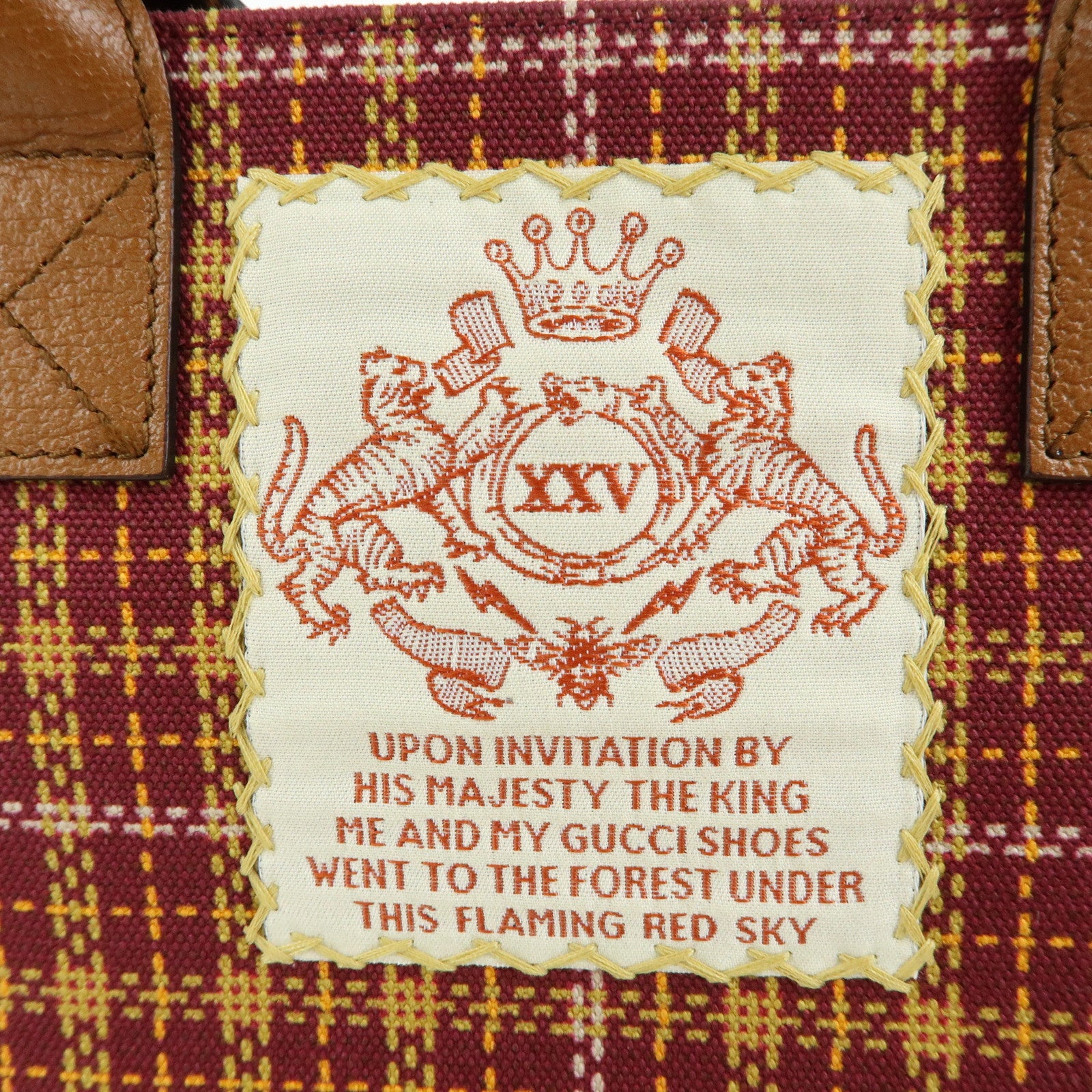 GUCCI Children’s Canvas Leather Tote Bag Bordeaux Brown 628150