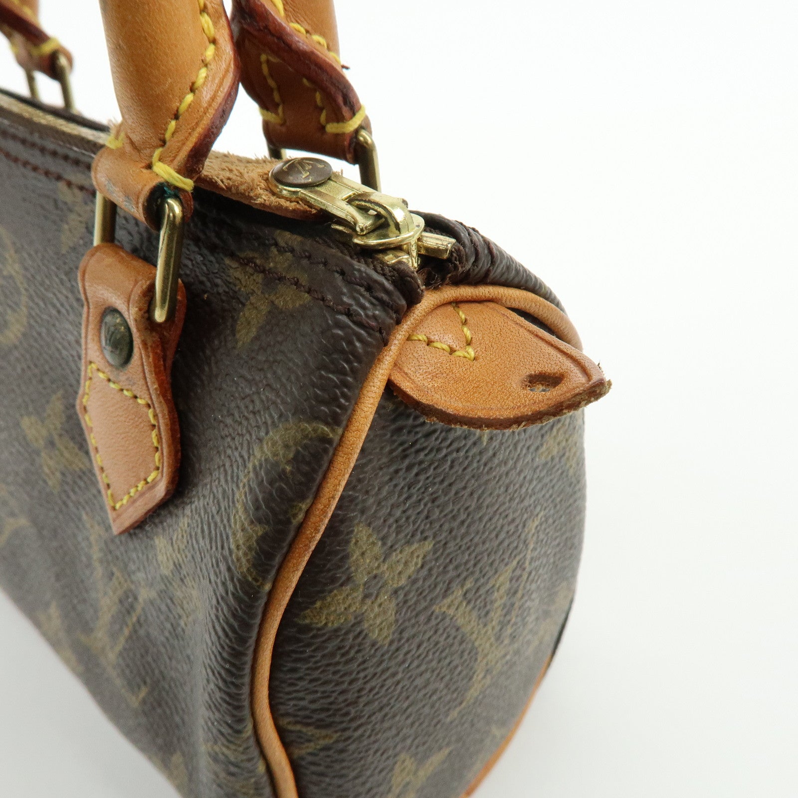 Louis Vuitton Monogram Mini Speedy Hand Bag & Strap Brown M41534