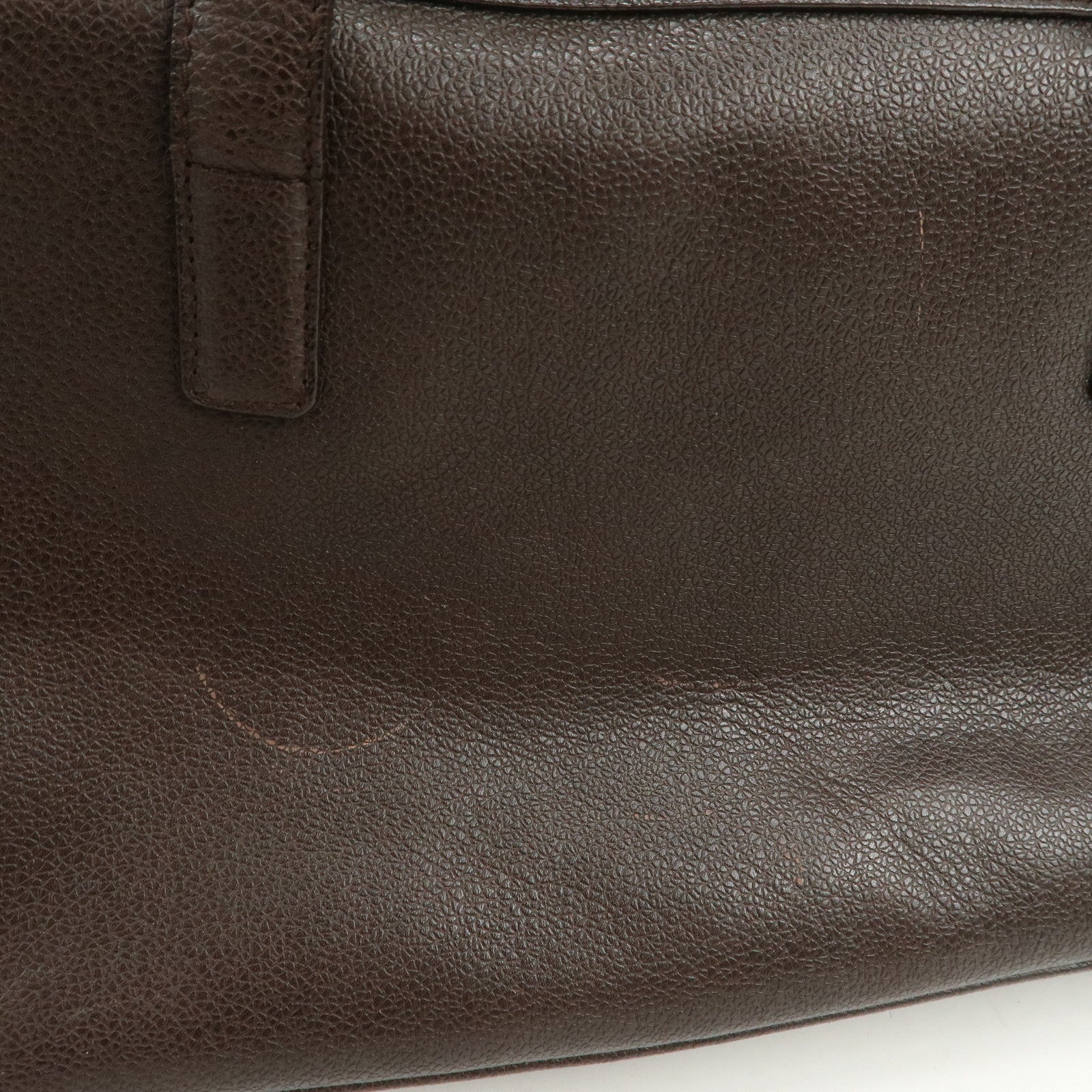 BVLGARI B-zero1 Leather Shoulder Bag Hand Bag Dark Brown