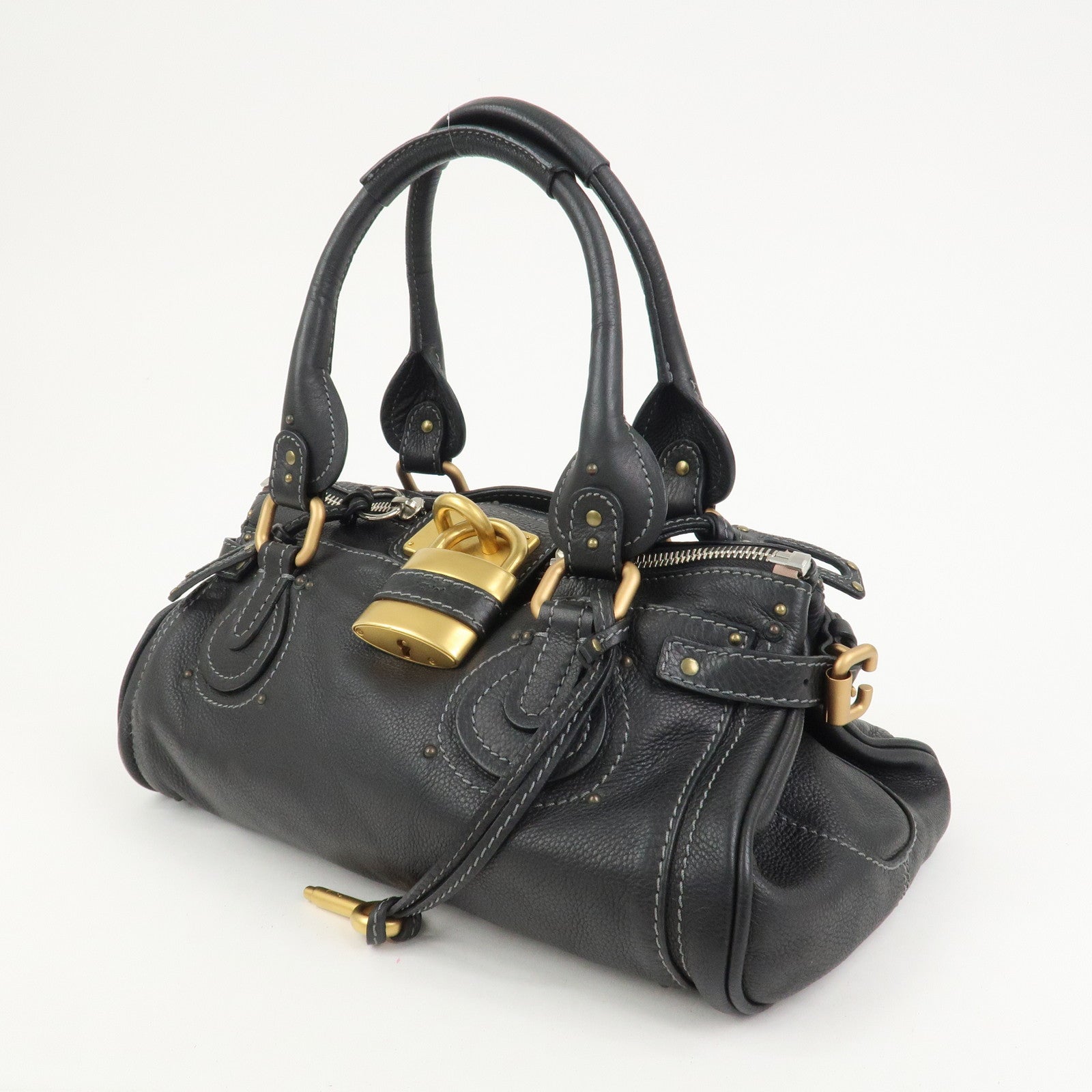 Chloe Paddington Medium Leather Shoulder Bag Hand Bag Black