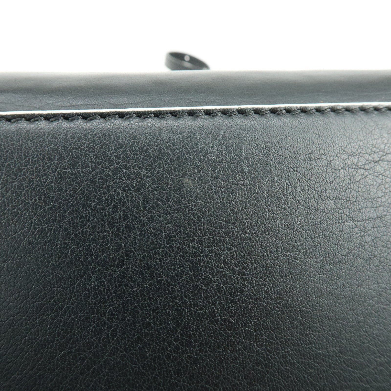 FENDI Trois Jours Leather 2Way Bag Hand Bag Shoulder Bag Black