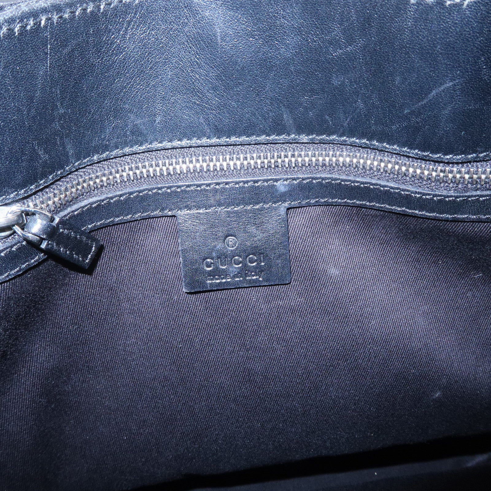 GUCCI GG Canvas Leather Tote Bag Hand Bag Shoulder Bag Black 107757